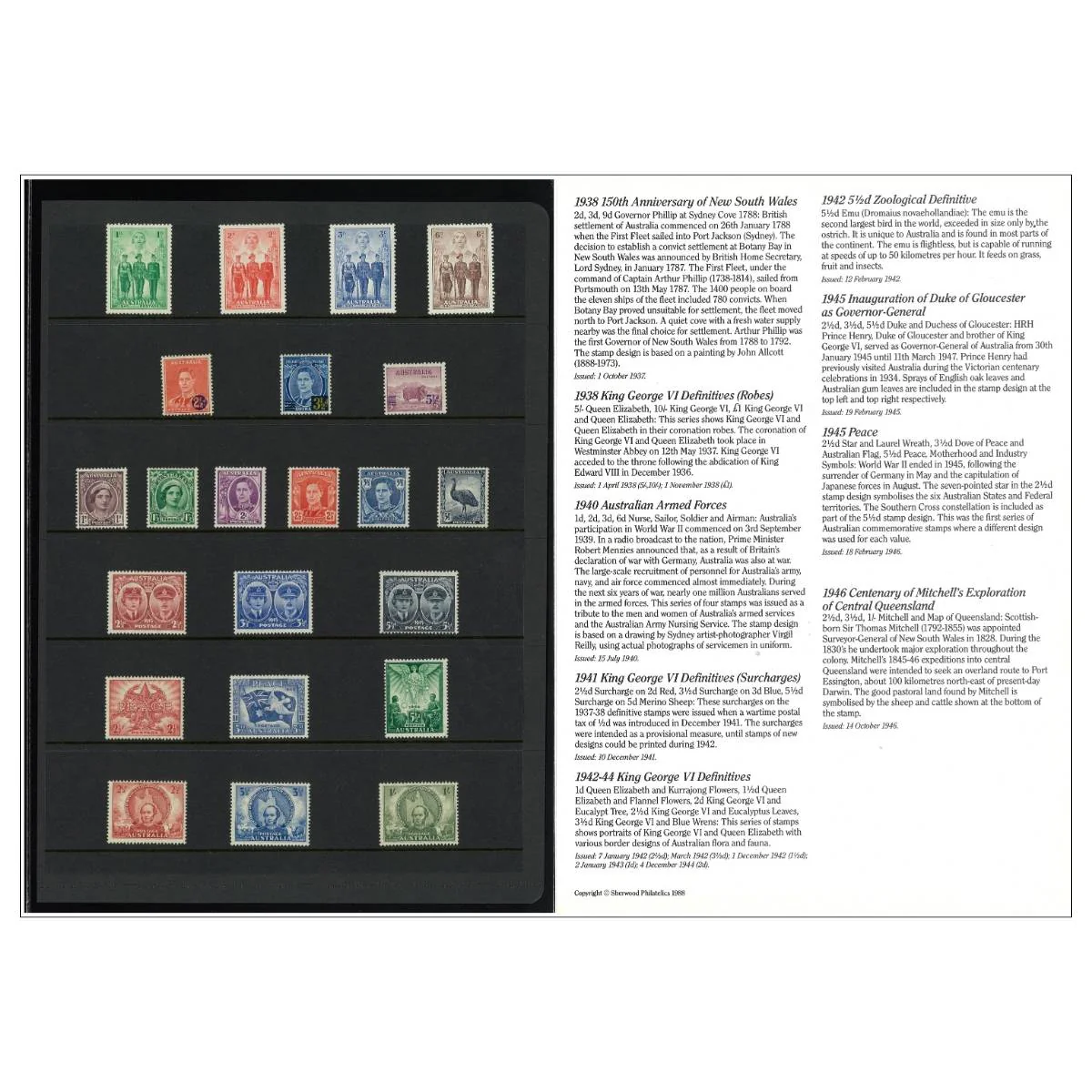 Australia George VI 1937-52 Complete 91-Stamp Collection Mint Unhinged - Image 4