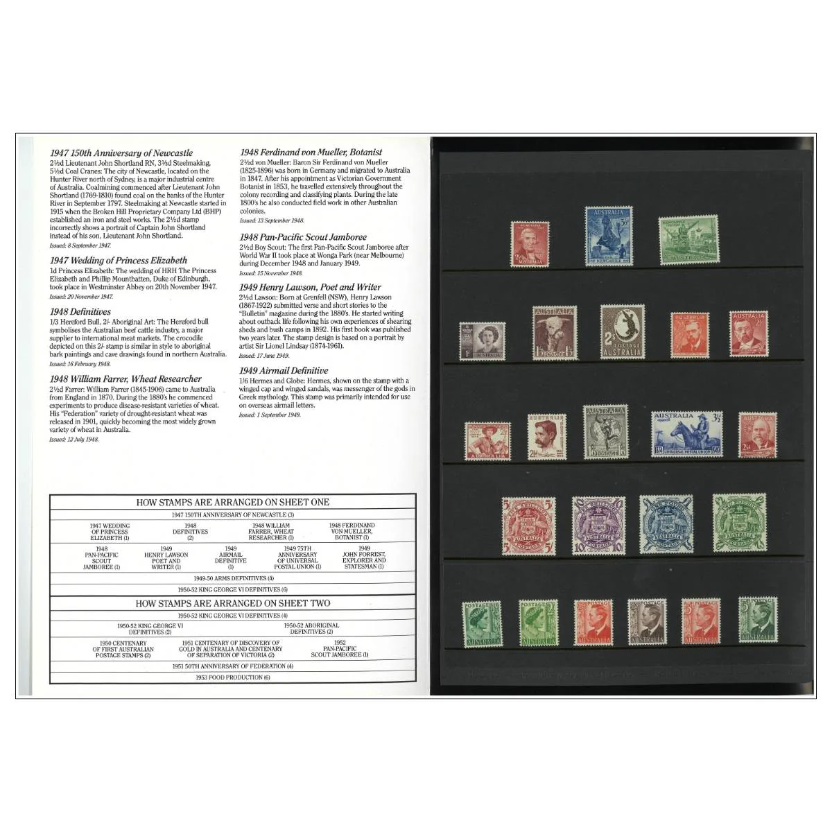 Australia George VI 1937-52 Complete 91-Stamp Collection Mint Unhinged - Image 5