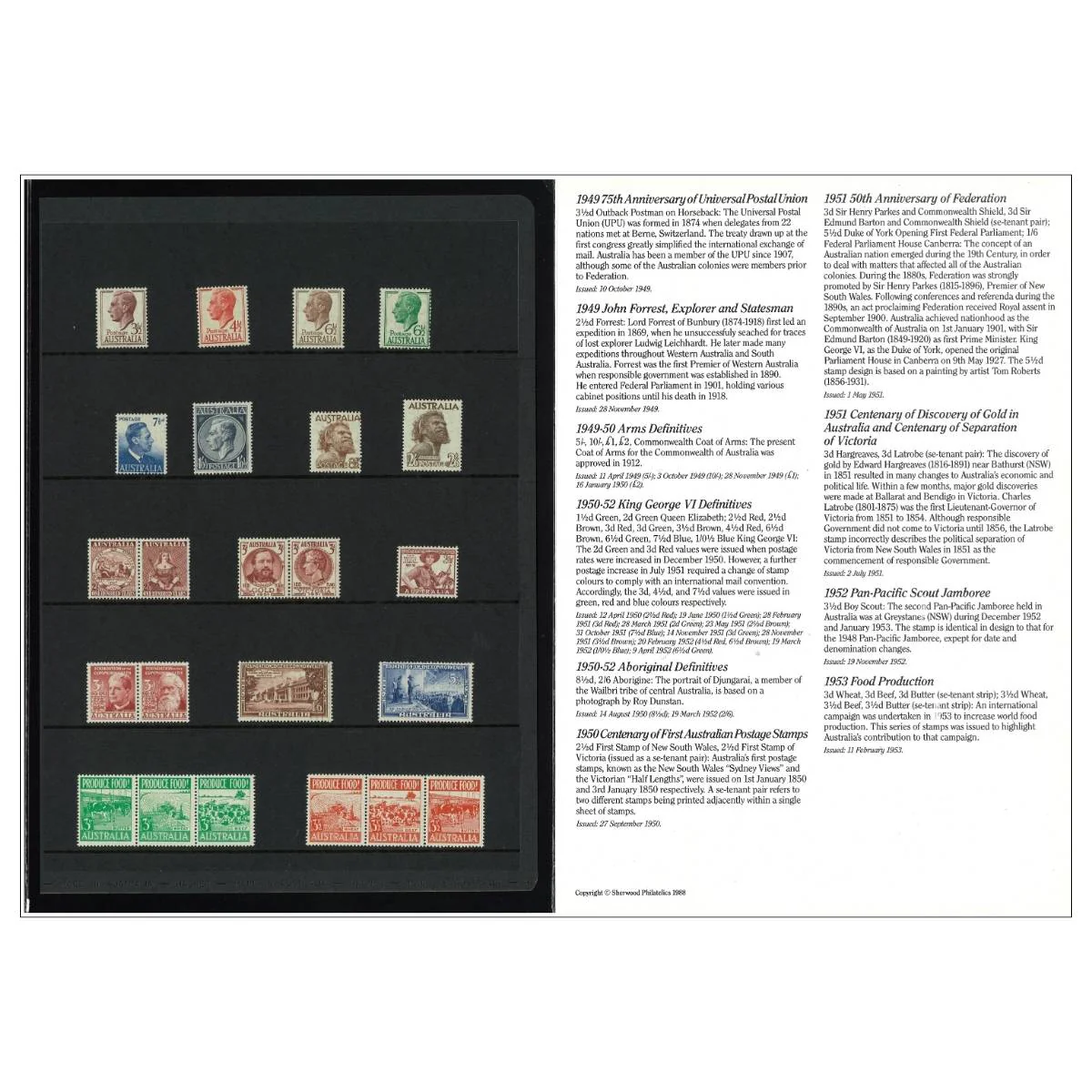 Australia George VI 1937-52 Complete 91-Stamp Collection Mint Unhinged - Image 6