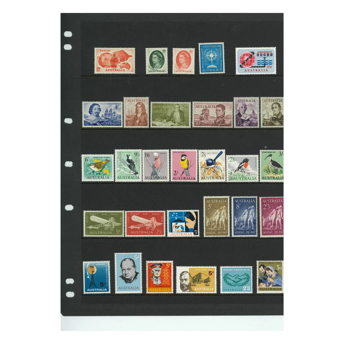 Australia Elizabeth II 1953-65 Complete 122-Stamp Collection Mint Unhinged - Image 5