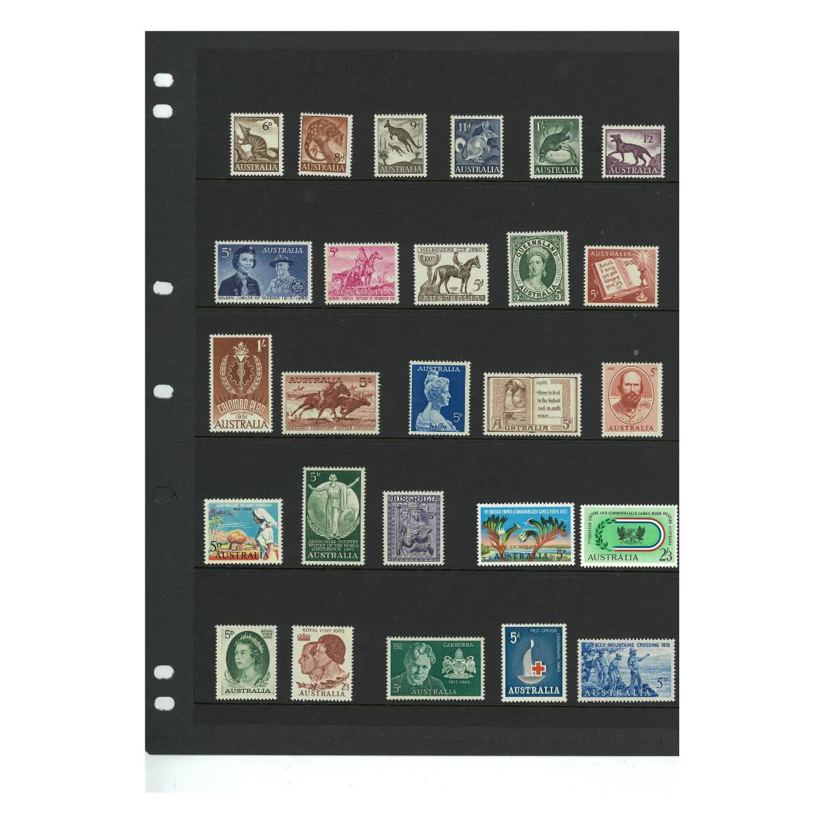 Australia Elizabeth II 1953-65 Complete 122-Stamp Collection Mint Unhinged - Image 6