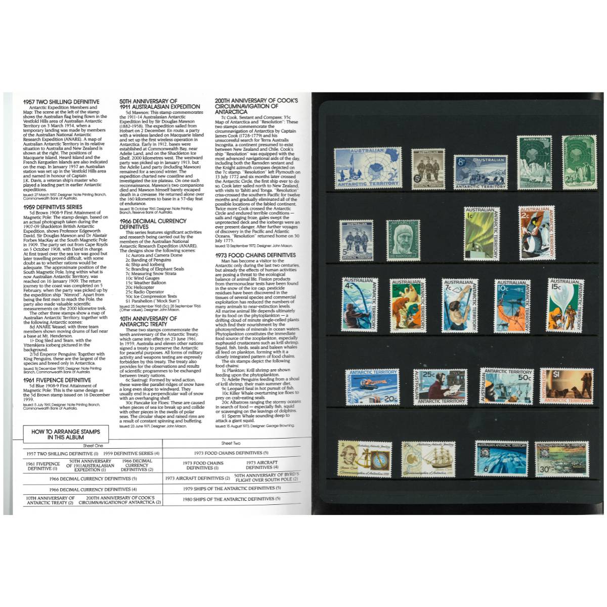 Australia 1957-80 Australian Antarctic Territory Complete 46-Stamp Collection Mint Unhinged - Image 2