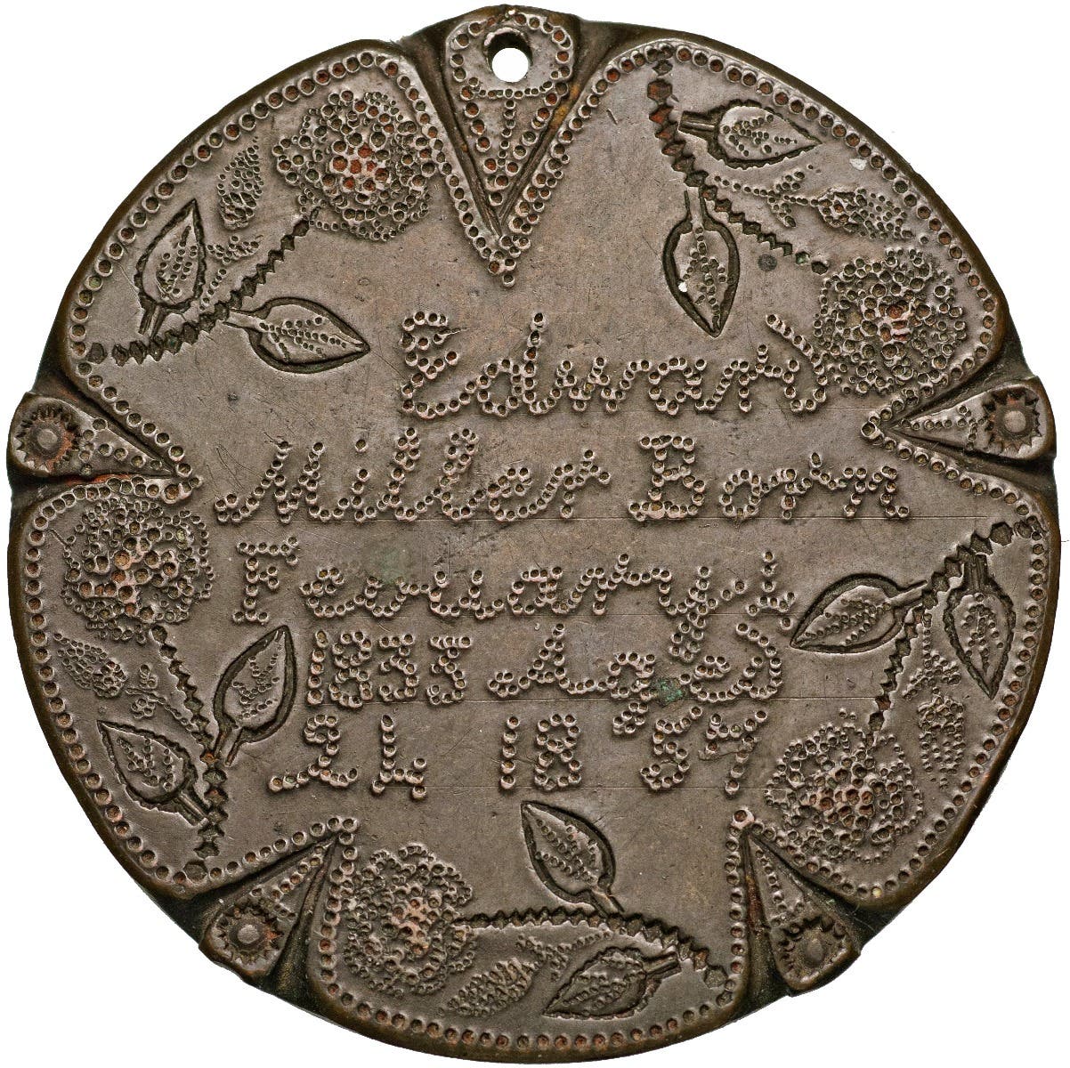 1857 Edward Miller Convict Love Token Extremely Fine