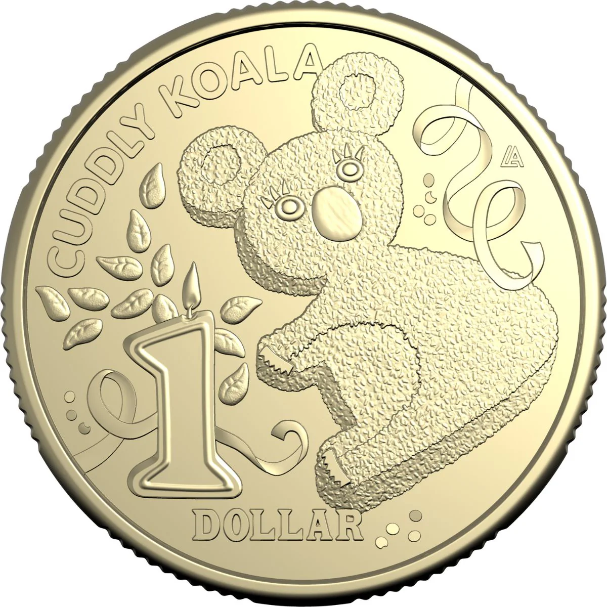Australia Cuddly Koala Birthday Cake 2025 $1 Aluminium-Bronze Uncirculated Coin - Image 2