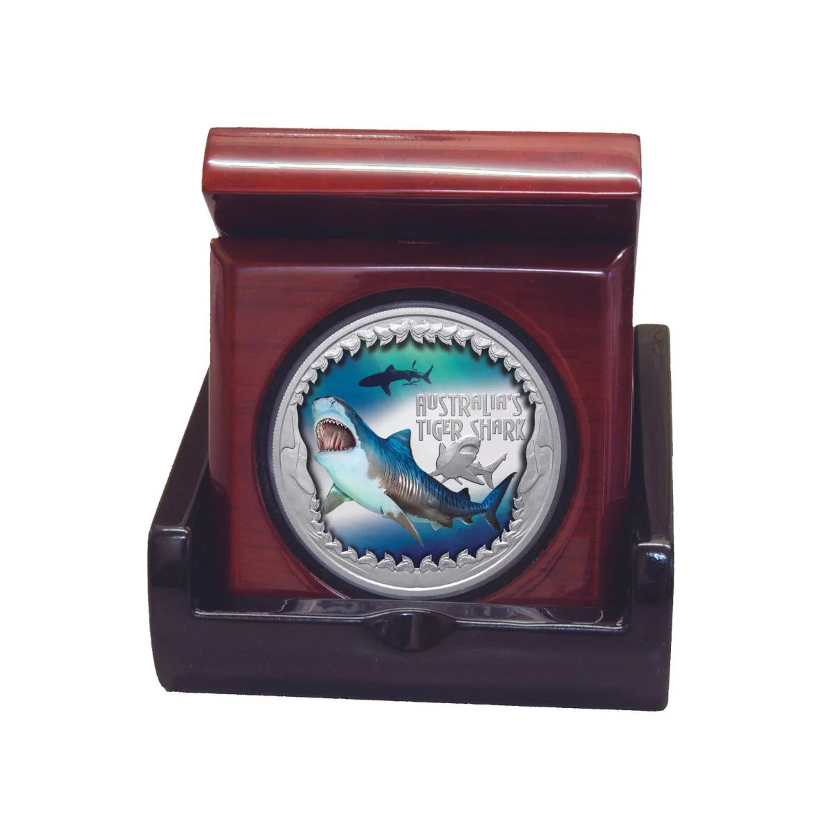 Deadly & Dangerous 2023 $1 Tiger Shark 1oz Silver Proof Coin - Image 3
