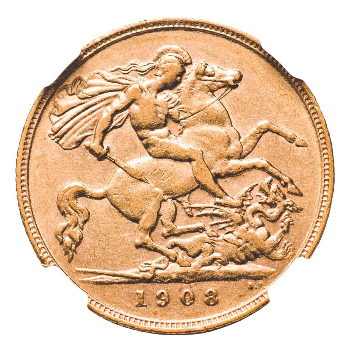 1908 Perth Edward VII Gold Half Sovereign NGC XF45 - Image 2