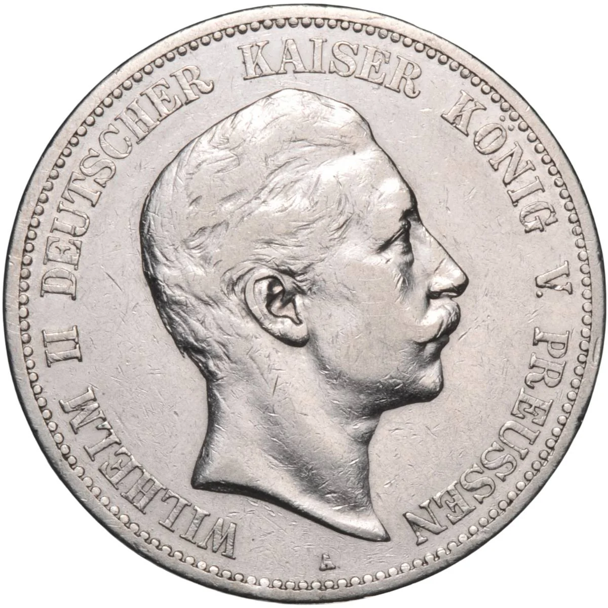 German Empire Wilhelm II Silver 5 Marks Coin
