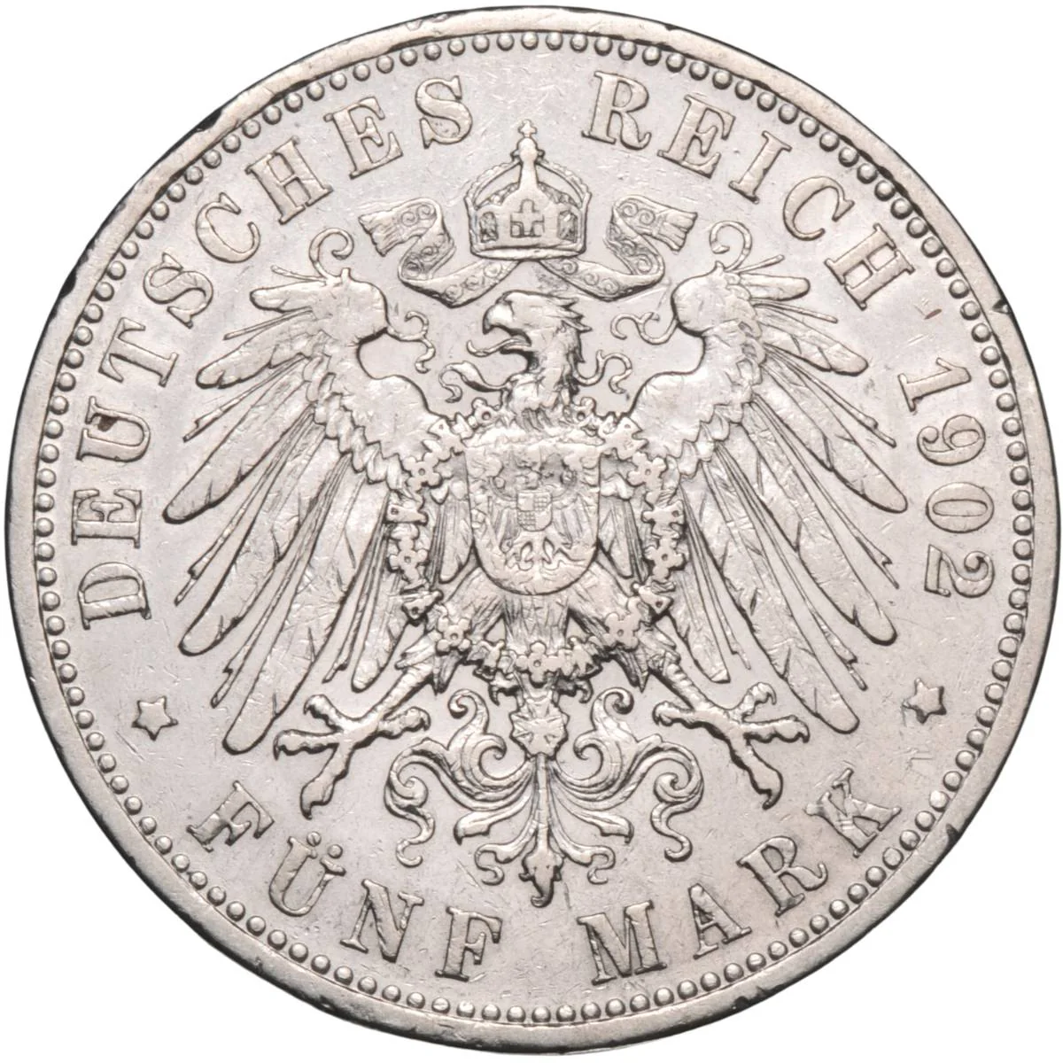 German Empire Wilhelm II Silver 5 Marks Coin - Image 2