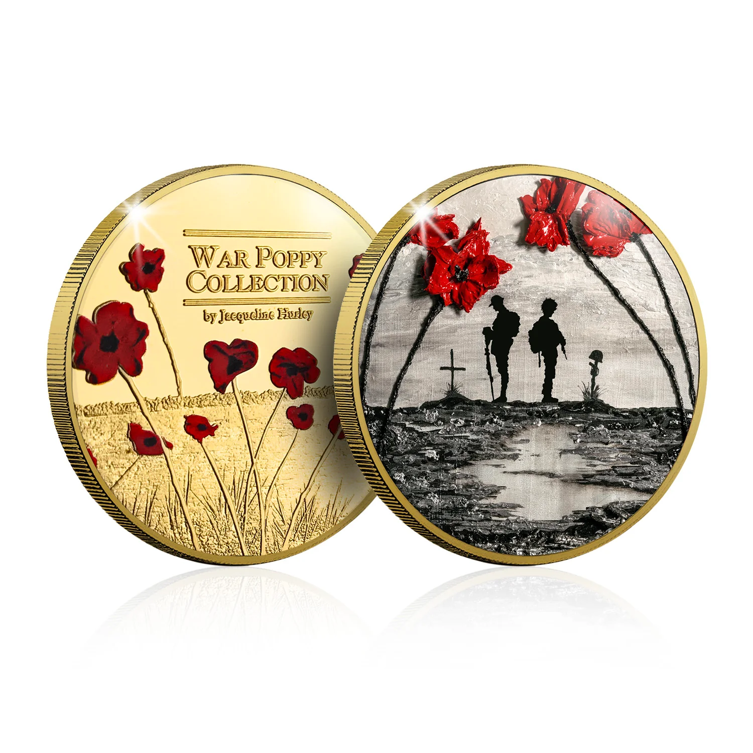 The Jacqueline Hurley War Poppy 'Remember and Reflect' Gold-plated Prooflike Commemorative