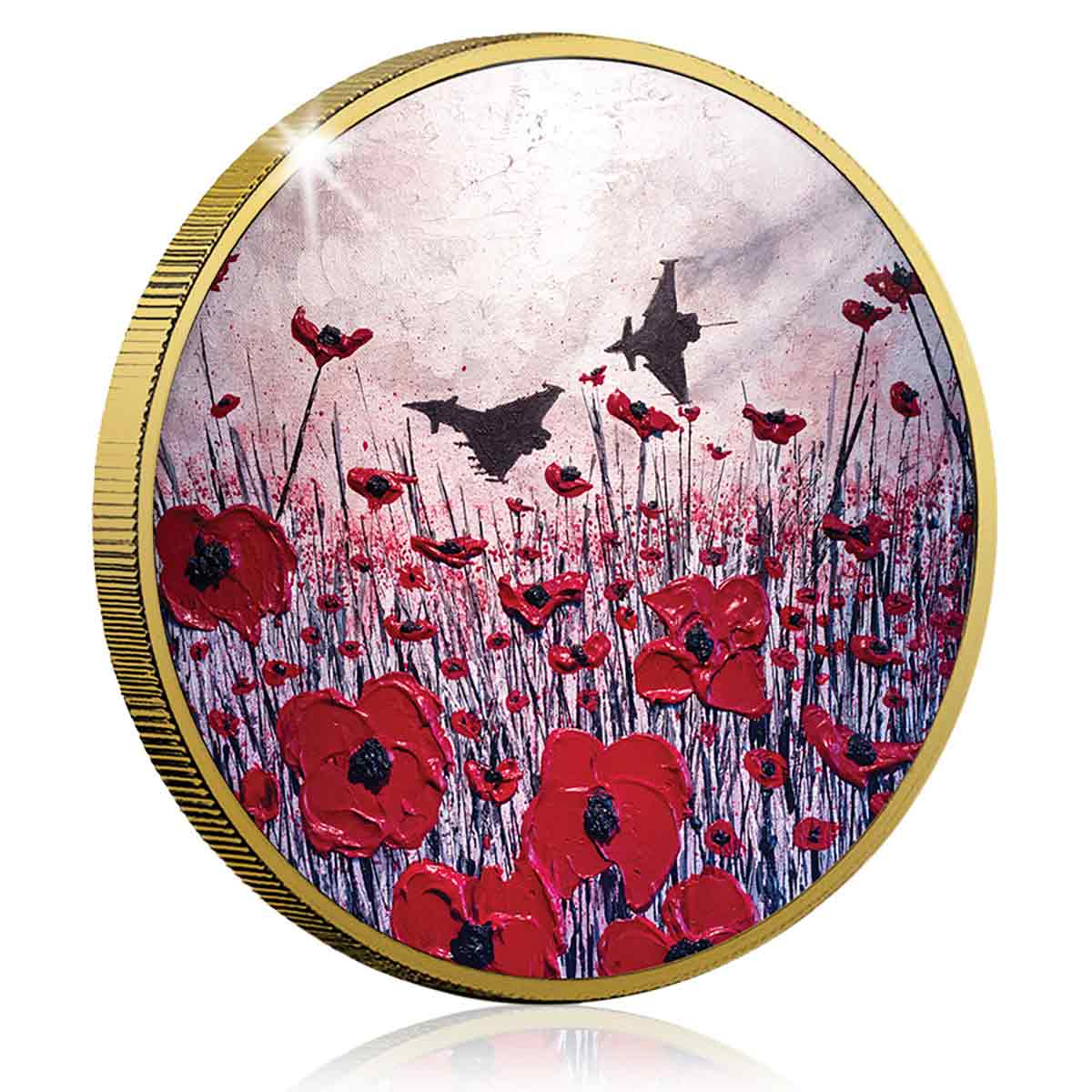 The Jacqueline Hurley War Poppy 'Flight for Freedom' Gold-plated Prooflike Commemorative