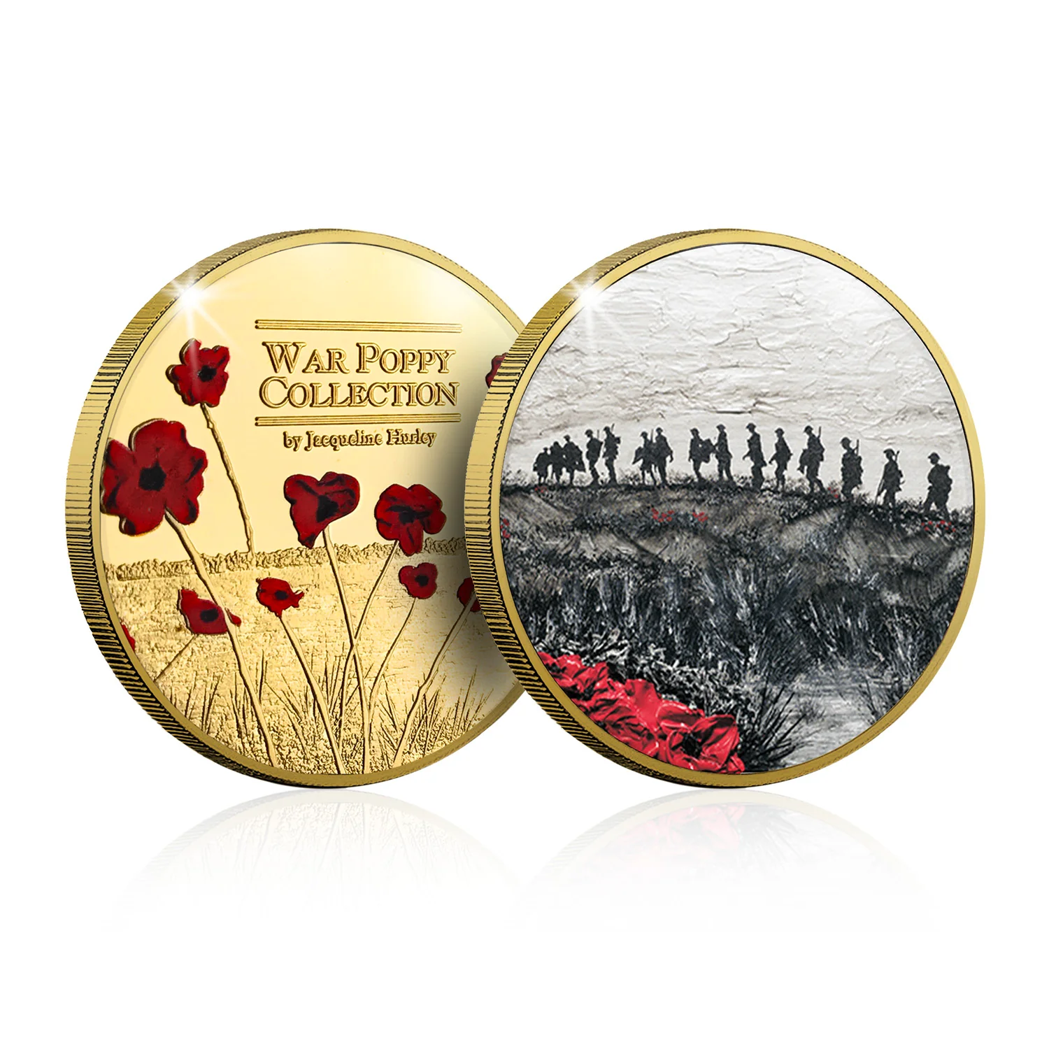 The Jacqueline Hurley War Poppy 'Where the Tommies Go' Gold-plated Prooflike Commemorative