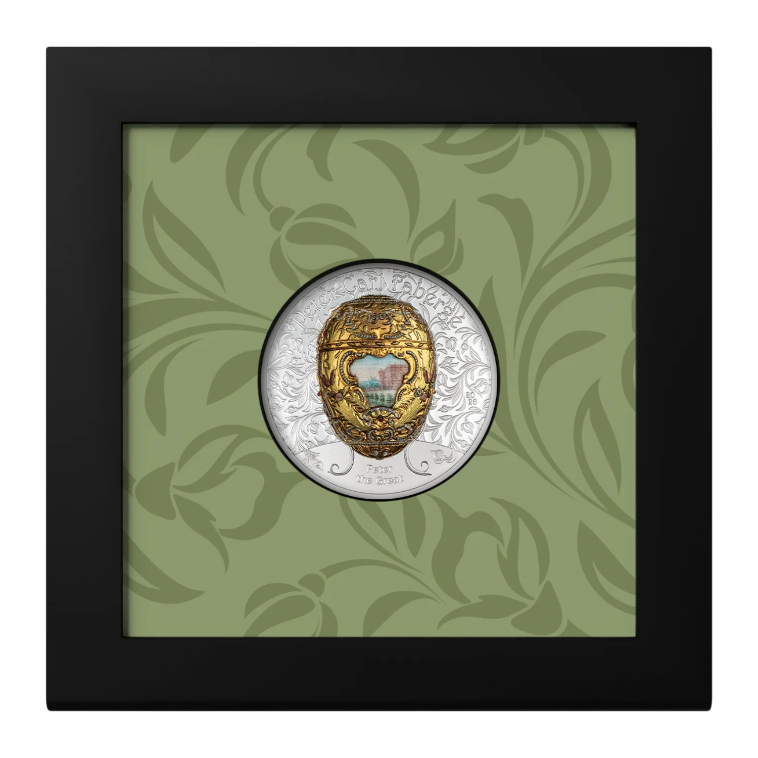 Peter the Great Fabergé Egg 2026 1000T Colour Gold-plated 2oz Silver Proof Coin - Image 4
