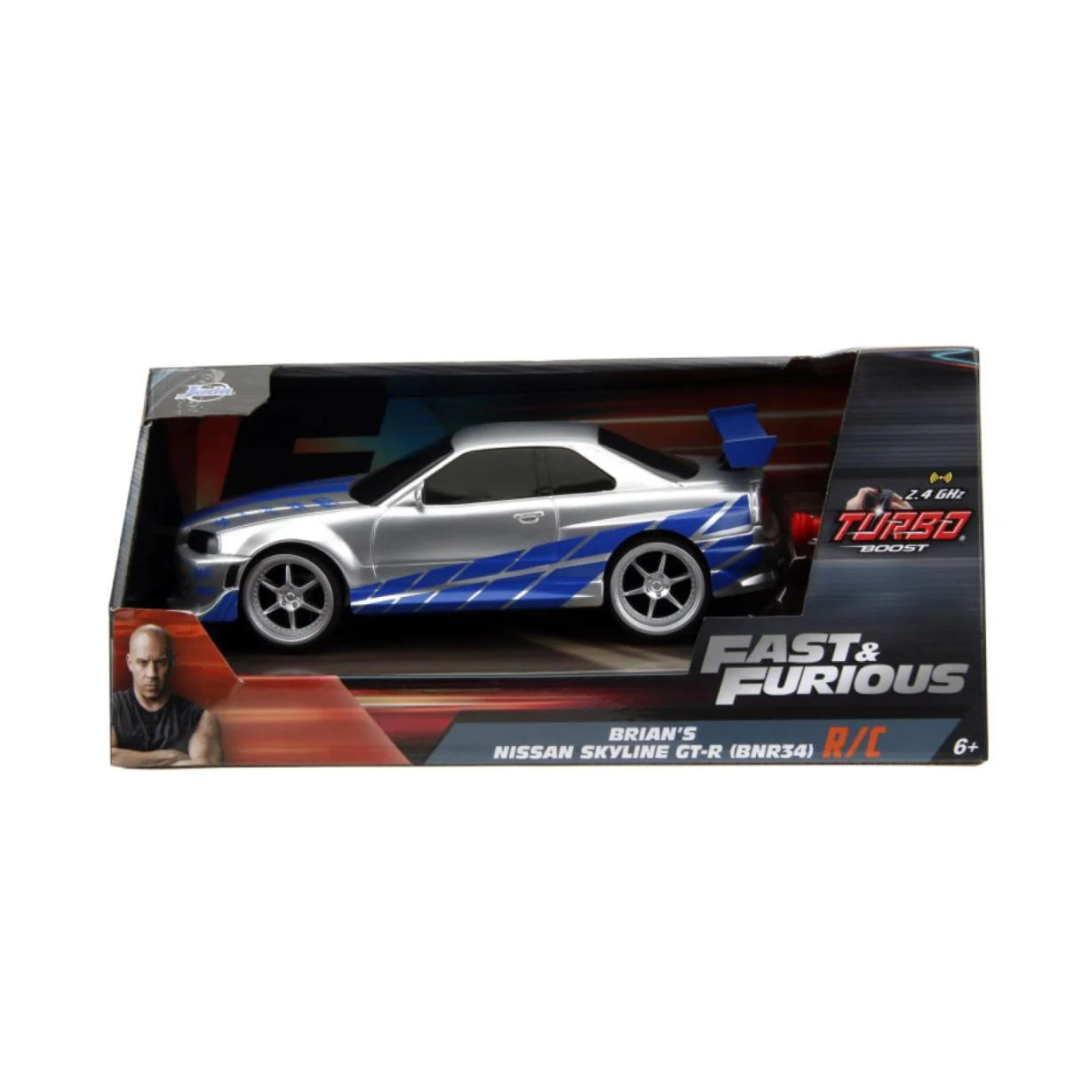Fast & Furious 2002 Nissan Skyline GT-R (BNR34) 1:24 Scale Remote Control Model Car - Image 9