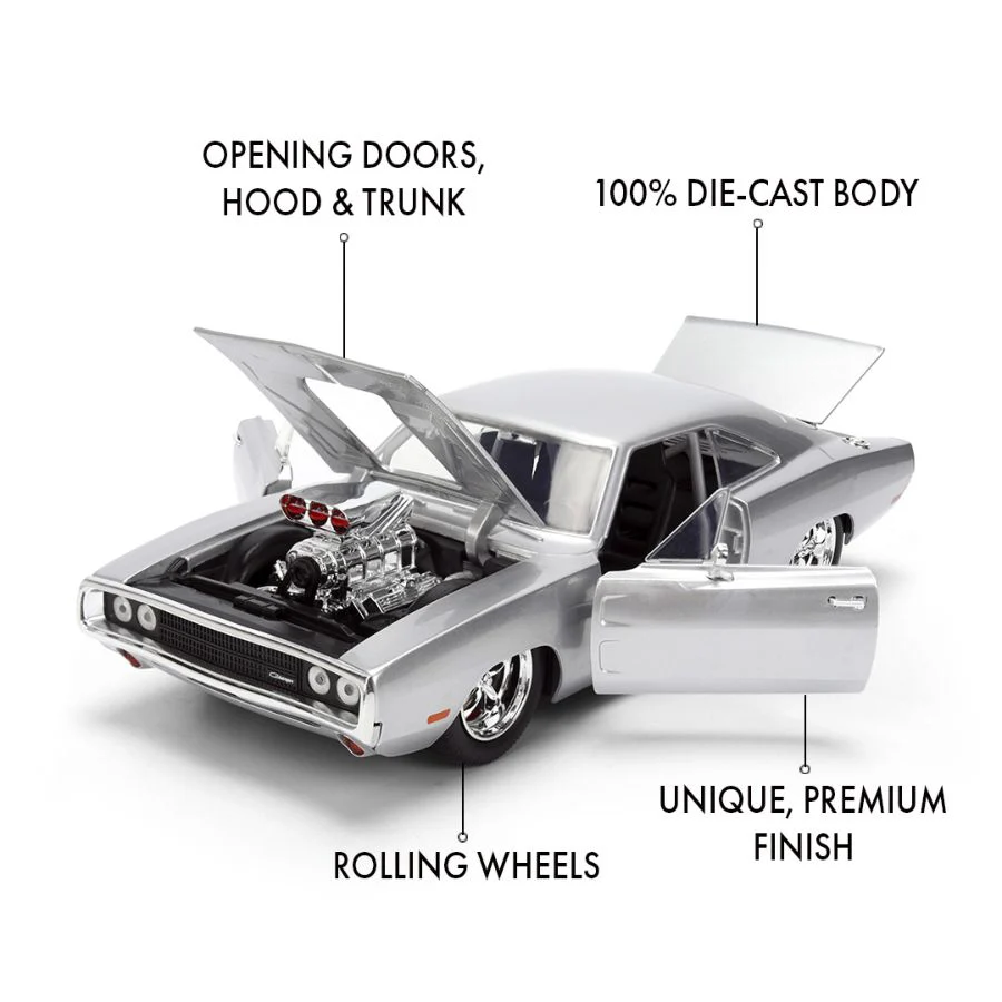 Fast & Furious Dom’s 1970 Dodge Charger 1:24 Scale Diecast Model Car - Image 8