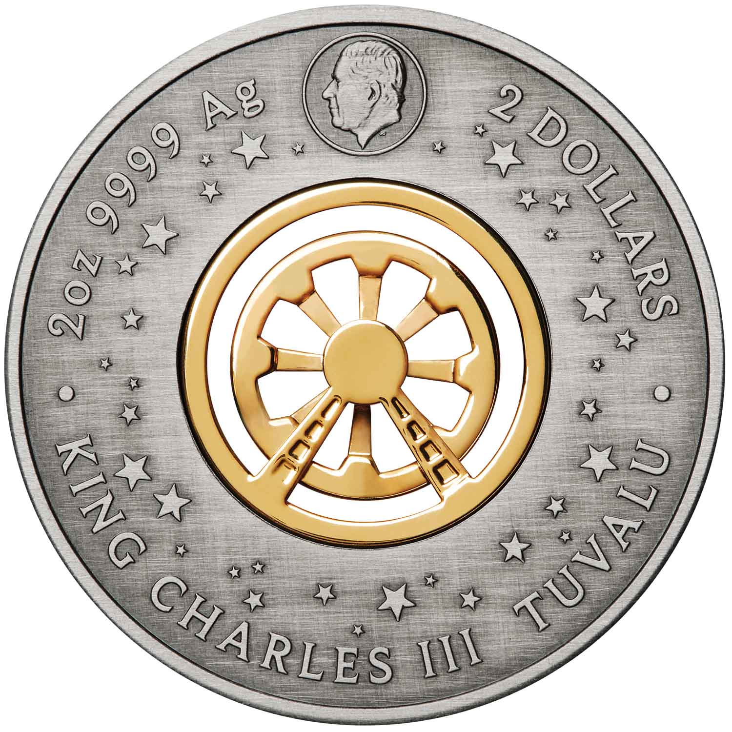 Ferris Wheel 2025 $2 Colour 2oz Silver Antique Coin - Image 2