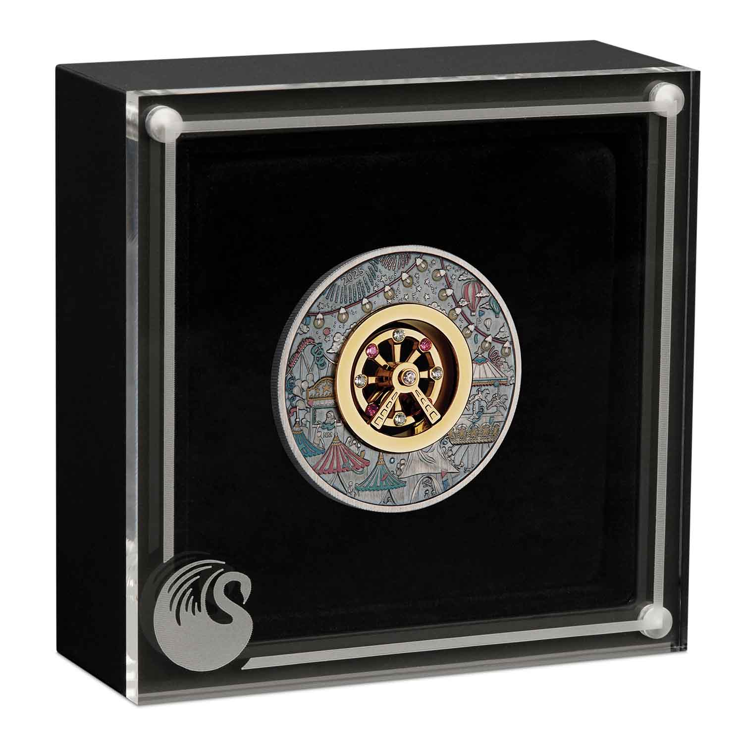 Ferris Wheel 2025 $2 Colour 2oz Silver Antique Coin - Image 3