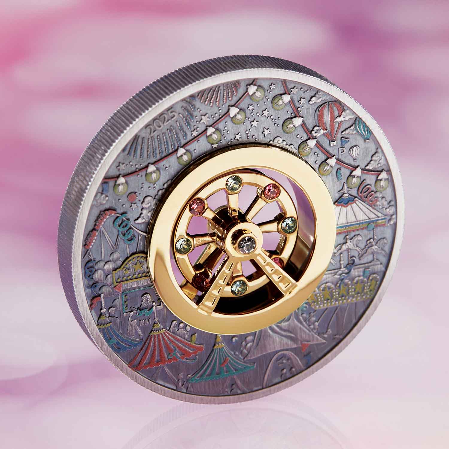 Ferris Wheel 2025 $2 Colour 2oz Silver Antique Coin - Image 6