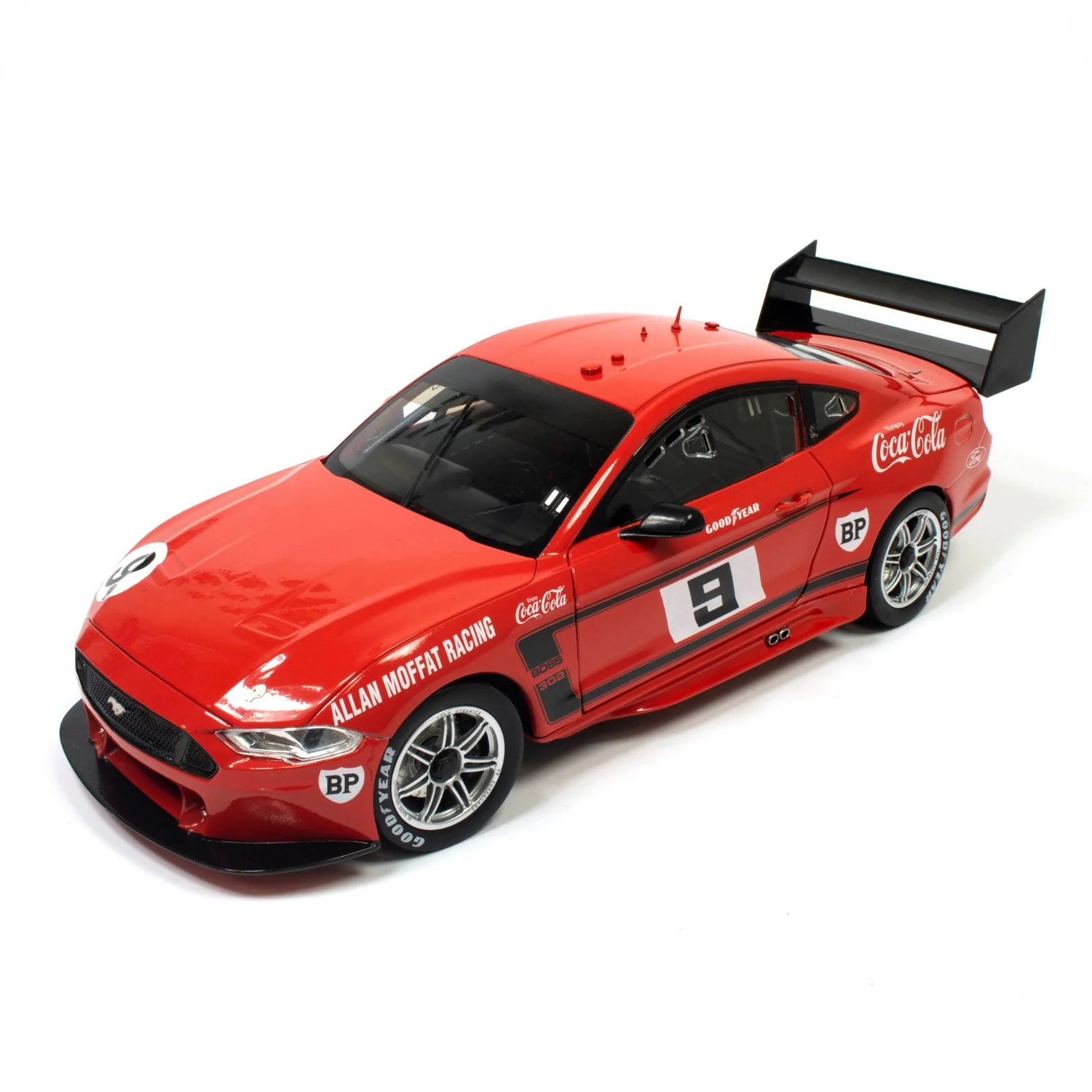FORD MUSTANG-ALLAN MOFFAT RACING- ALLAN MOFFAT #9 - 1969 COCA-COLA TRANS AM BOSS 302 - RETRO LIVERY - 1:43 Scale Diecast Model Car