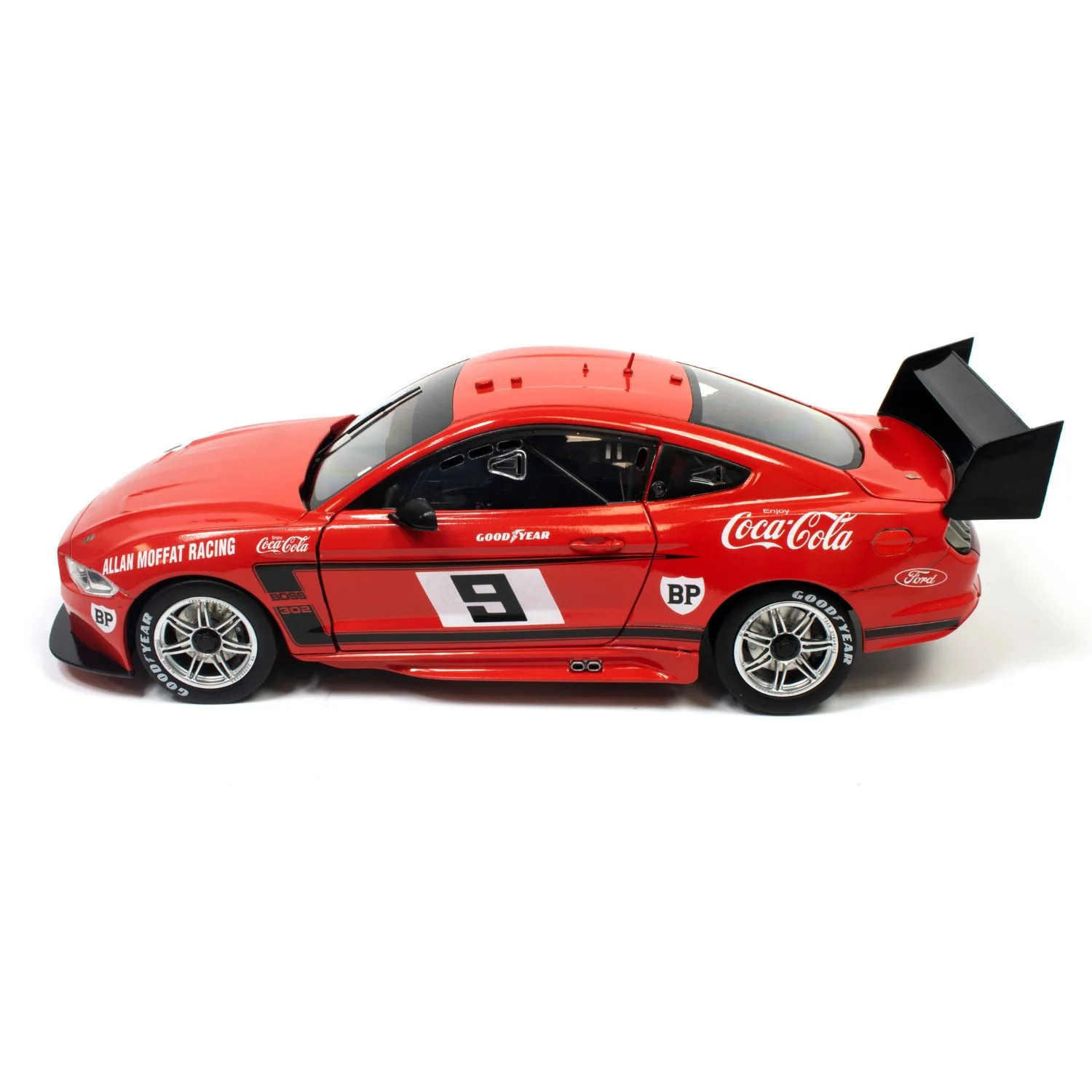 FORD MUSTANG-ALLAN MOFFAT RACING- ALLAN MOFFAT #9 - 1969 COCA-COLA TRANS AM BOSS 302 - RETRO LIVERY - 1:43 Scale Diecast Model Car - Image 5