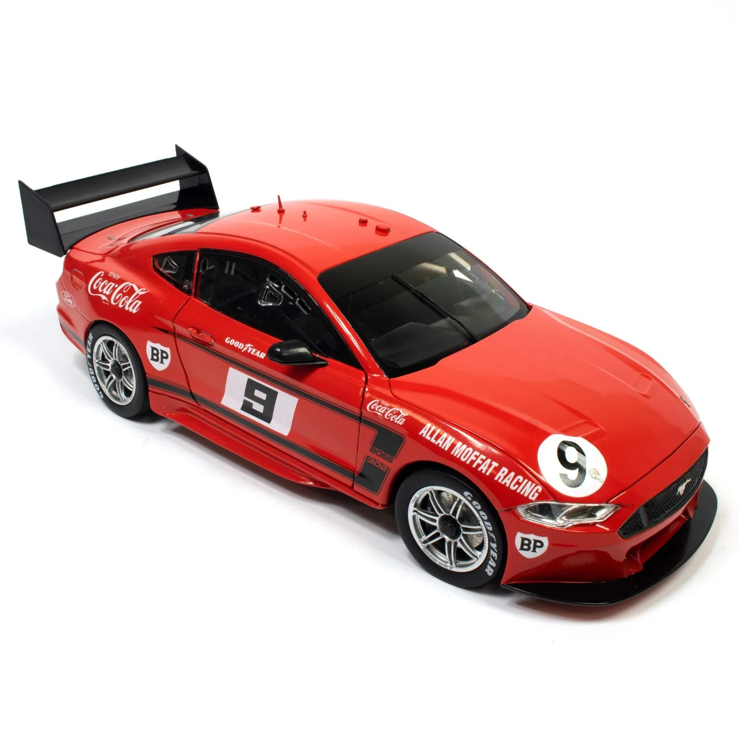 FORD MUSTANG-ALLAN MOFFAT RACING- ALLAN MOFFAT #9 - 1969 COCA-COLA TRANS AM BOSS 302 - RETRO LIVERY - 1:43 Scale Diecast Model Car - Image 7