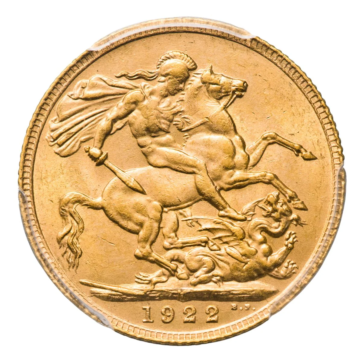 George V 1922M Gold Sovereign PCGS MS63 (Choice Uncirculated) - Image 3