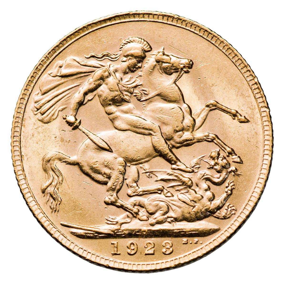 George V 1923P Gold Sovereign Extremely Fine-about Uncirculated