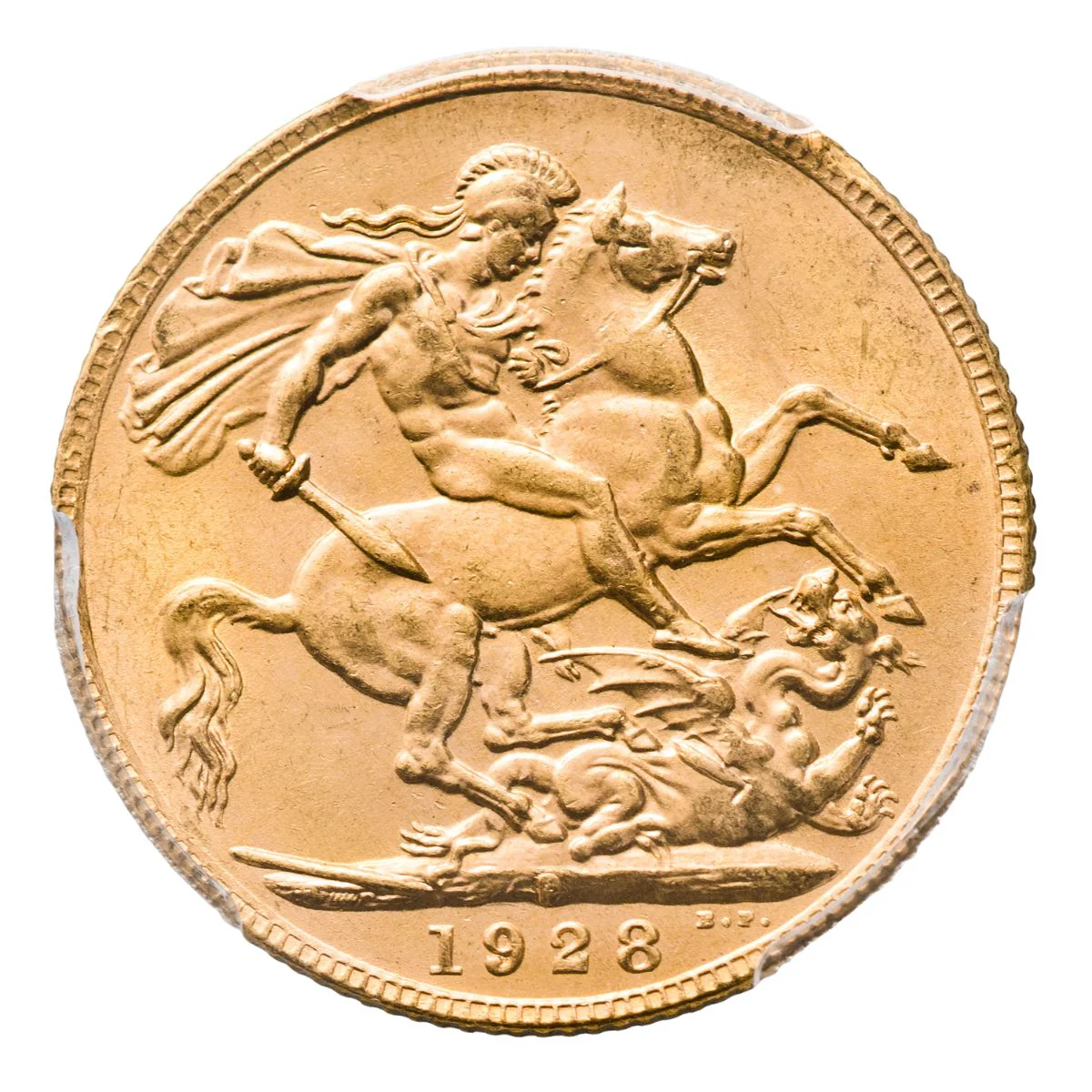 1928 Perth George V Gold Sovereign PCGS George V MS63 (Choice Uncirculated) - Image 3