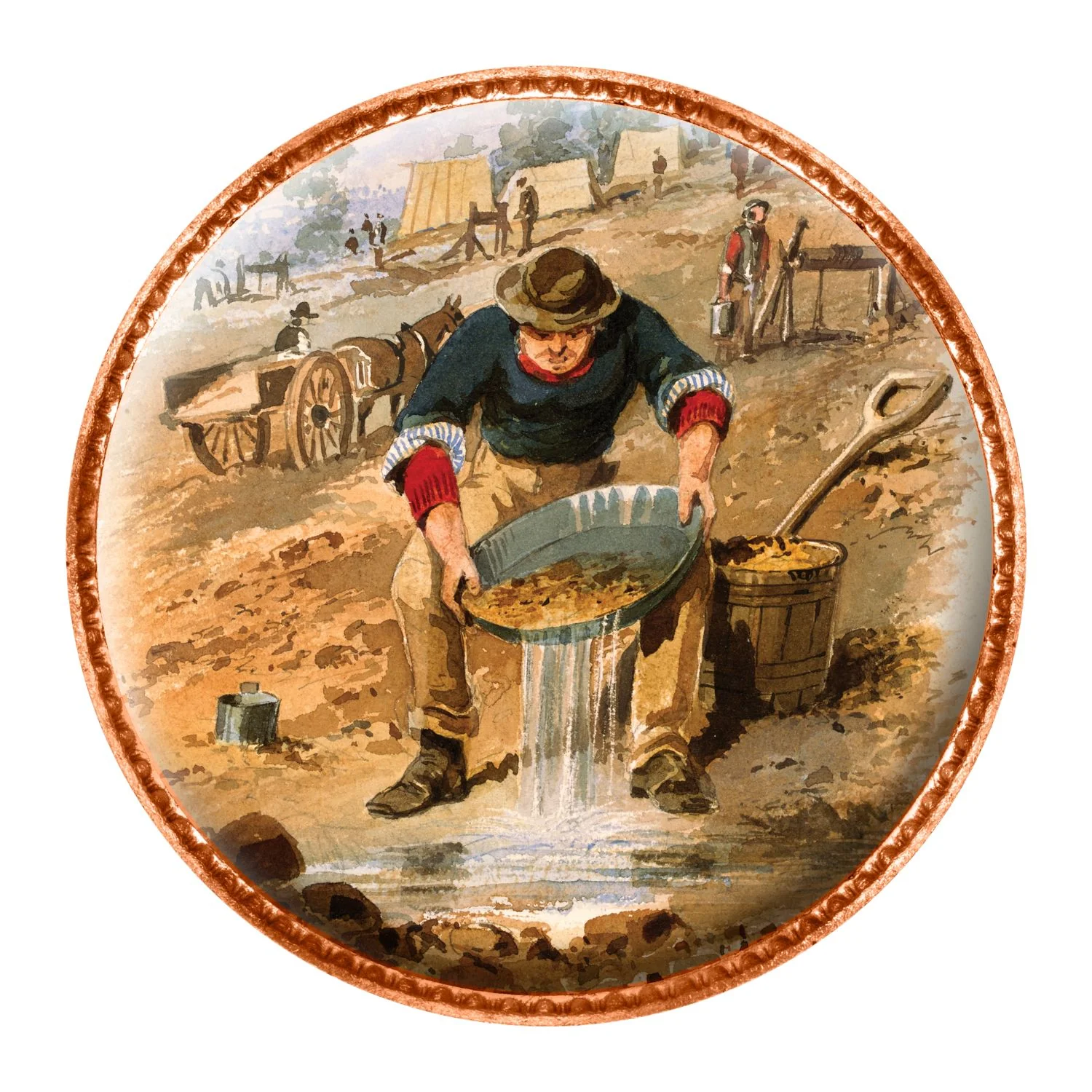 Gold Rush - The Paintings of S.T. Gill Enamel Penny 5-Coin Collection - Image 2