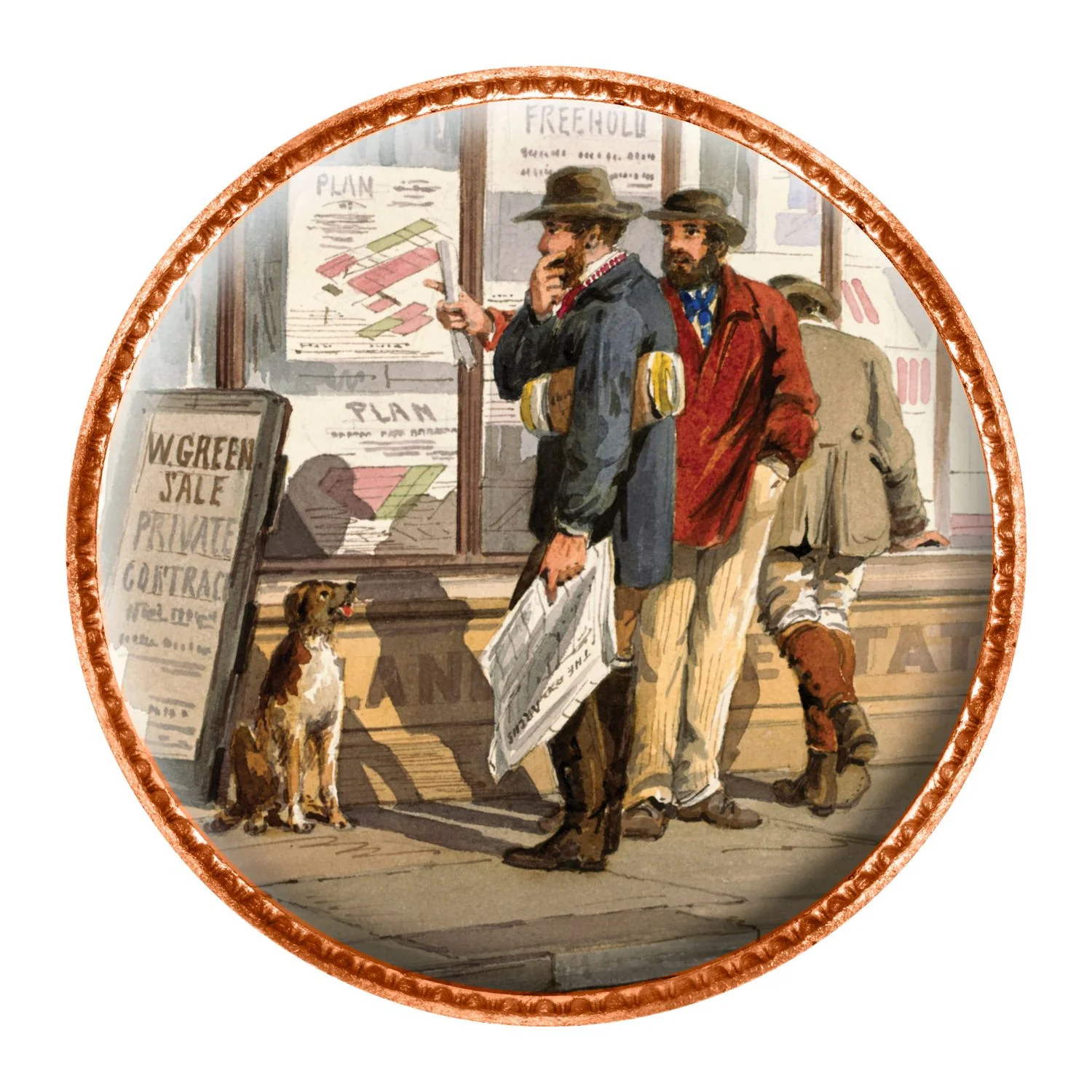 Gold Rush - The Paintings of S.T. Gill Enamel Penny 5-Coin Collection - Image 3