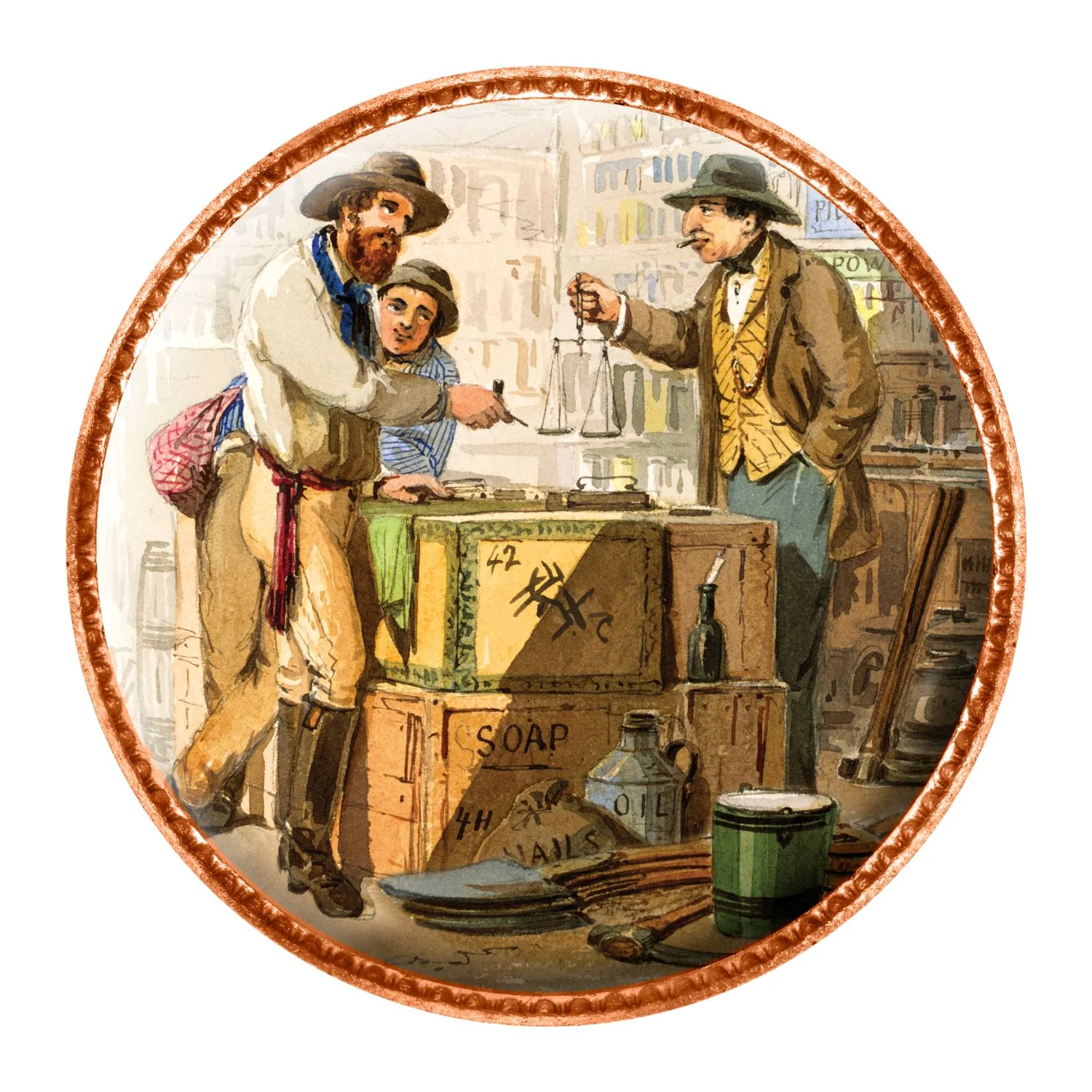 Gold Rush - The Paintings of S.T. Gill Enamel Penny 5-Coin Collection - Image 5