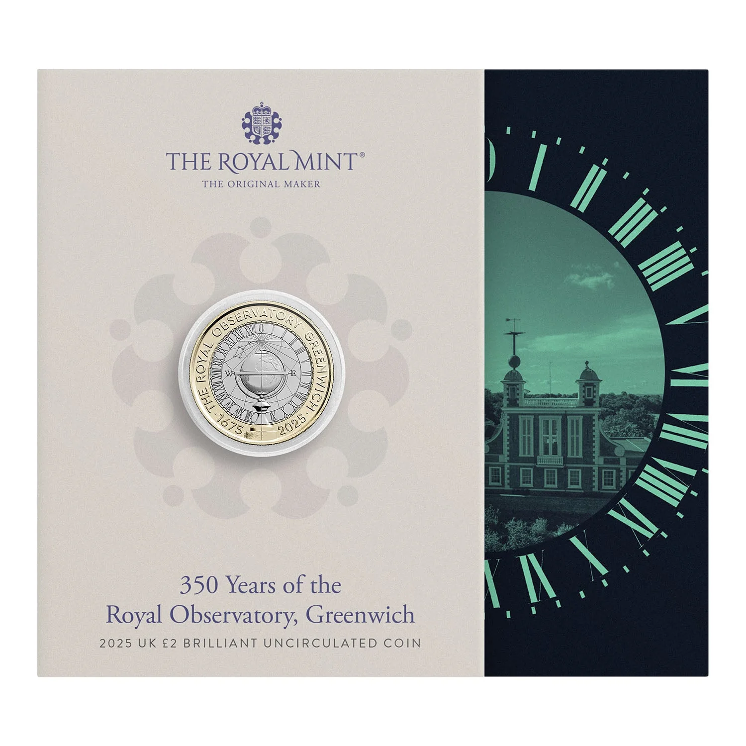 Great Britain 350th Anniversary of the Royal Observatory 2025 £2 Bimetal Brilliant Uncirculated Coin - Image 3