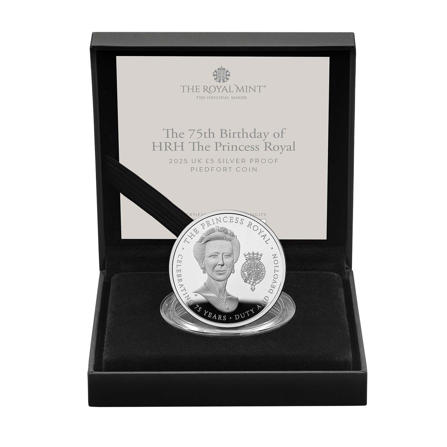 Great Britain 75th Birthday of Princess Anne 2025 £5 Silver Piedfort Proof Coin - Image 3