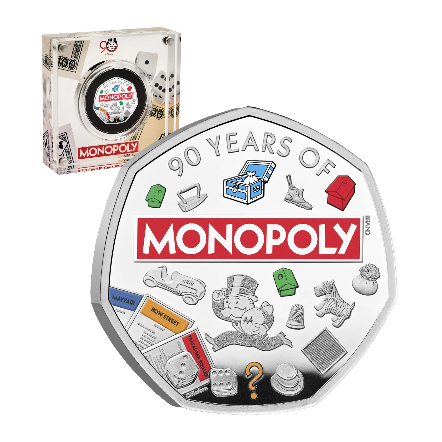 Great Britain Monopoly 90th Anniversary 2025 50p Colour Silver Proof Coin