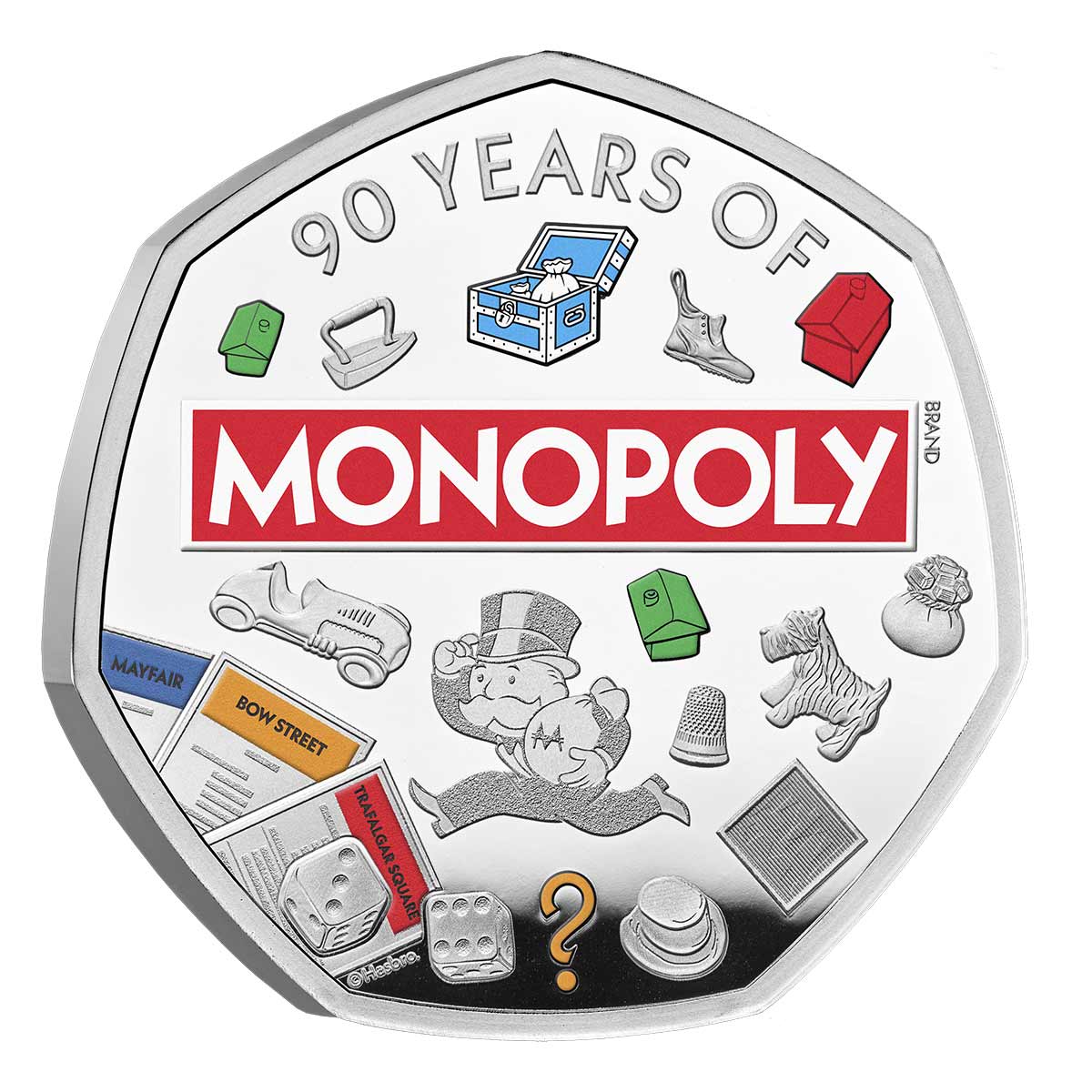 Great Britain Monopoly 90th Anniversary 2025 50p Colour Silver Proof Coin - Image 3