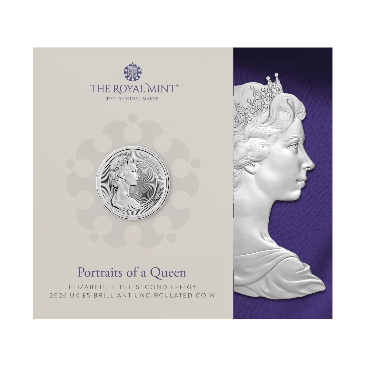 Great Britain Portraits of Queen Elizabeth II 2026 £5 Arnold Machin Cupro-Nickel Brilliant Uncirculated Coin - Image 4