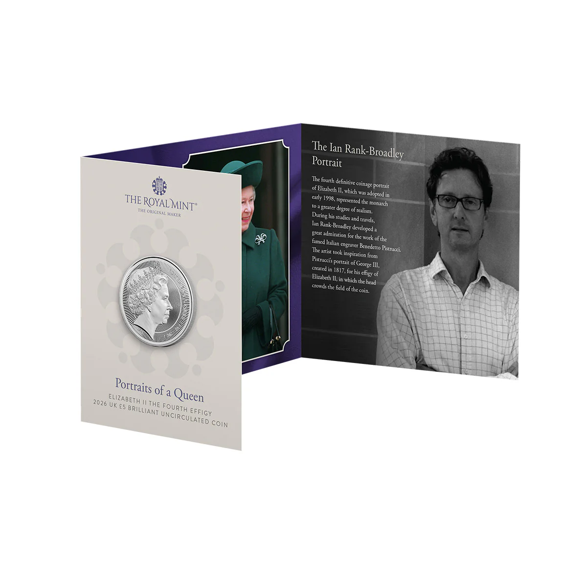 Great Britain Portraits of Queen Elizabeth II 2026 £5 Ian Rank-Broadley Cupro-Nickel Brilliant Uncirculated Coin - Image 2