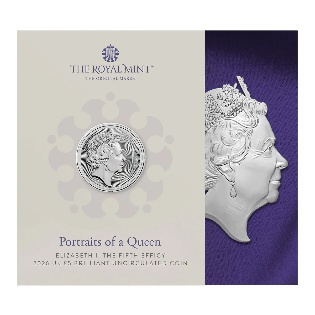 Great Britain Portraits of Queen Elizabeth II 2026 £5 Jody Clark Cupro-Nickel Brilliant Uncirculated Coin - Image 4