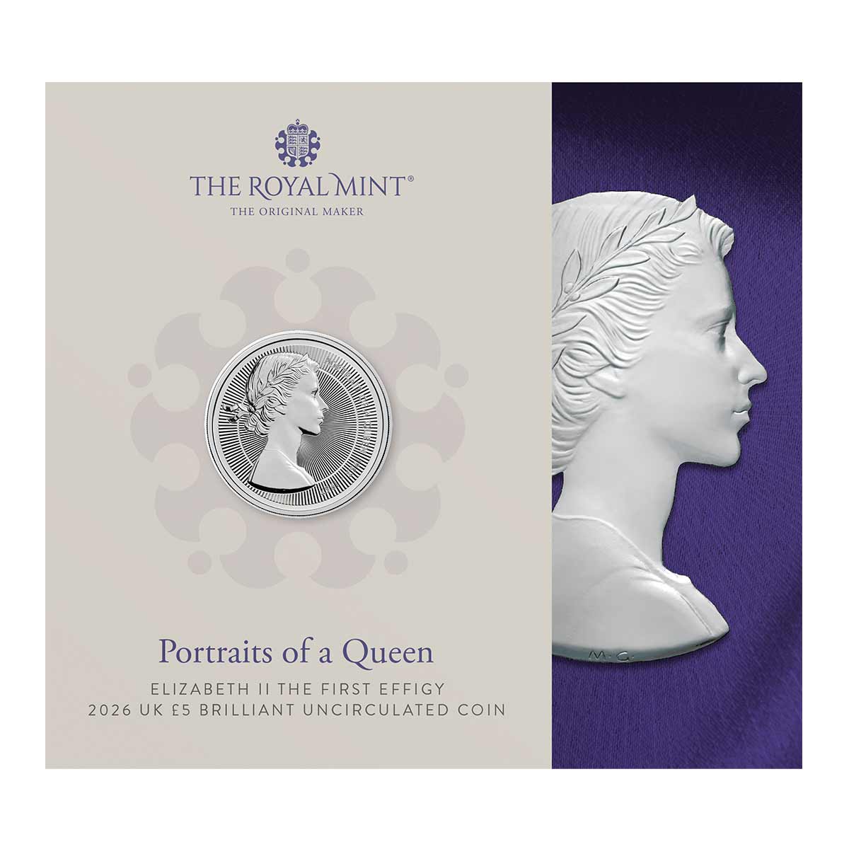 Great Britain Portraits of Queen Elizabeth II 2026 £5 Mary Gilick Cupro-Nickel Brilliant Uncirculated Coin - Image 4