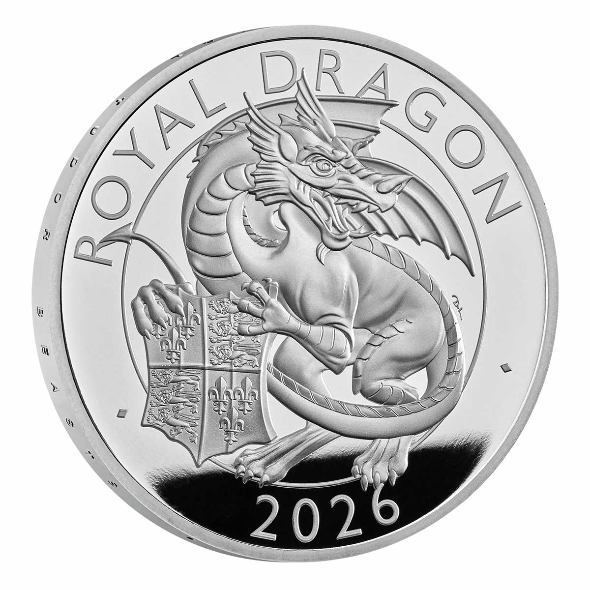 Great Britain Royal Tudor Beasts 2026 £2 Royal Dragon 1oz Silver Proof Coin - Image 3