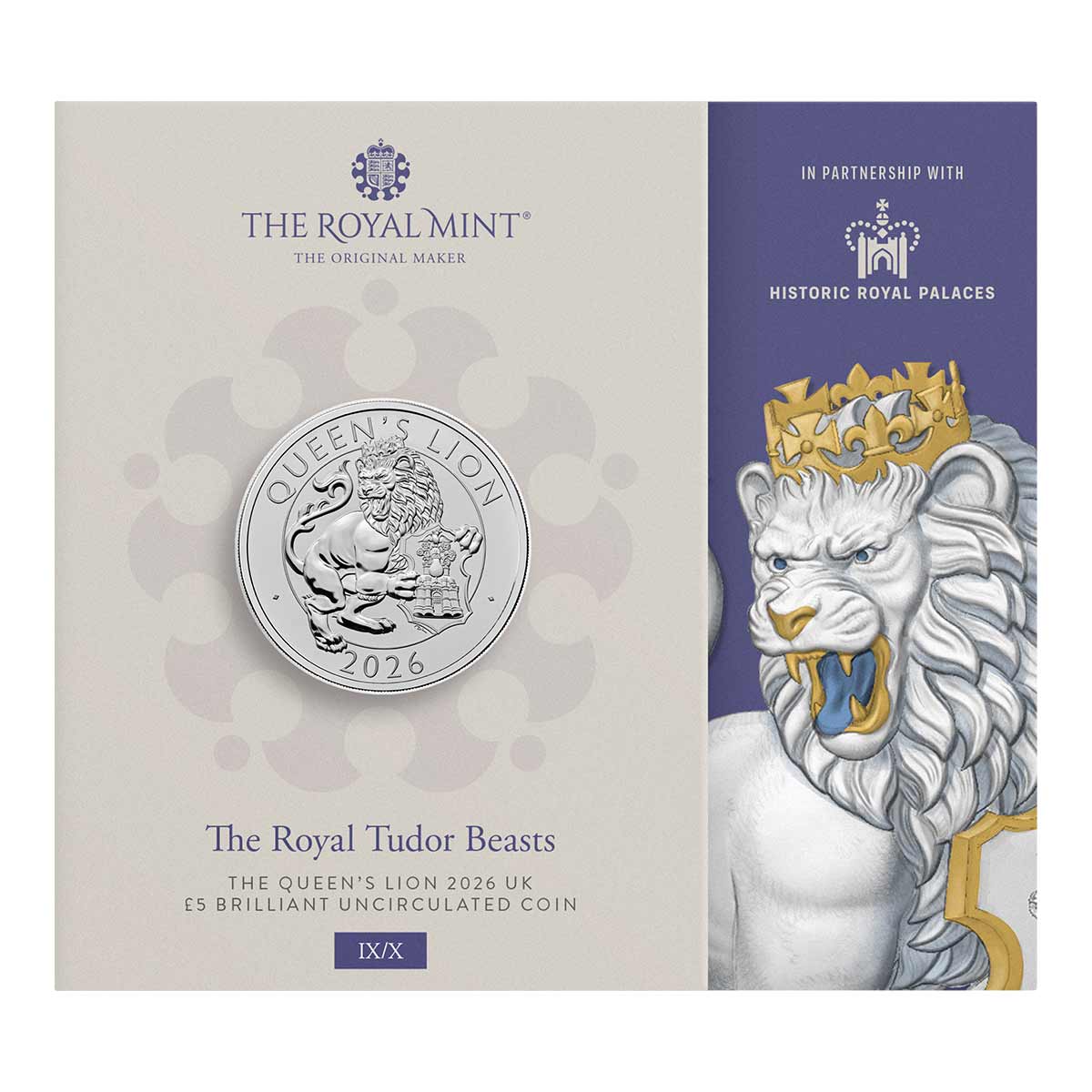 Great Britain Royal Tudor Beasts 2026 £5 Queen's Lion Cupro-Nickel Brilliant Uncirculated Coin - Image 4