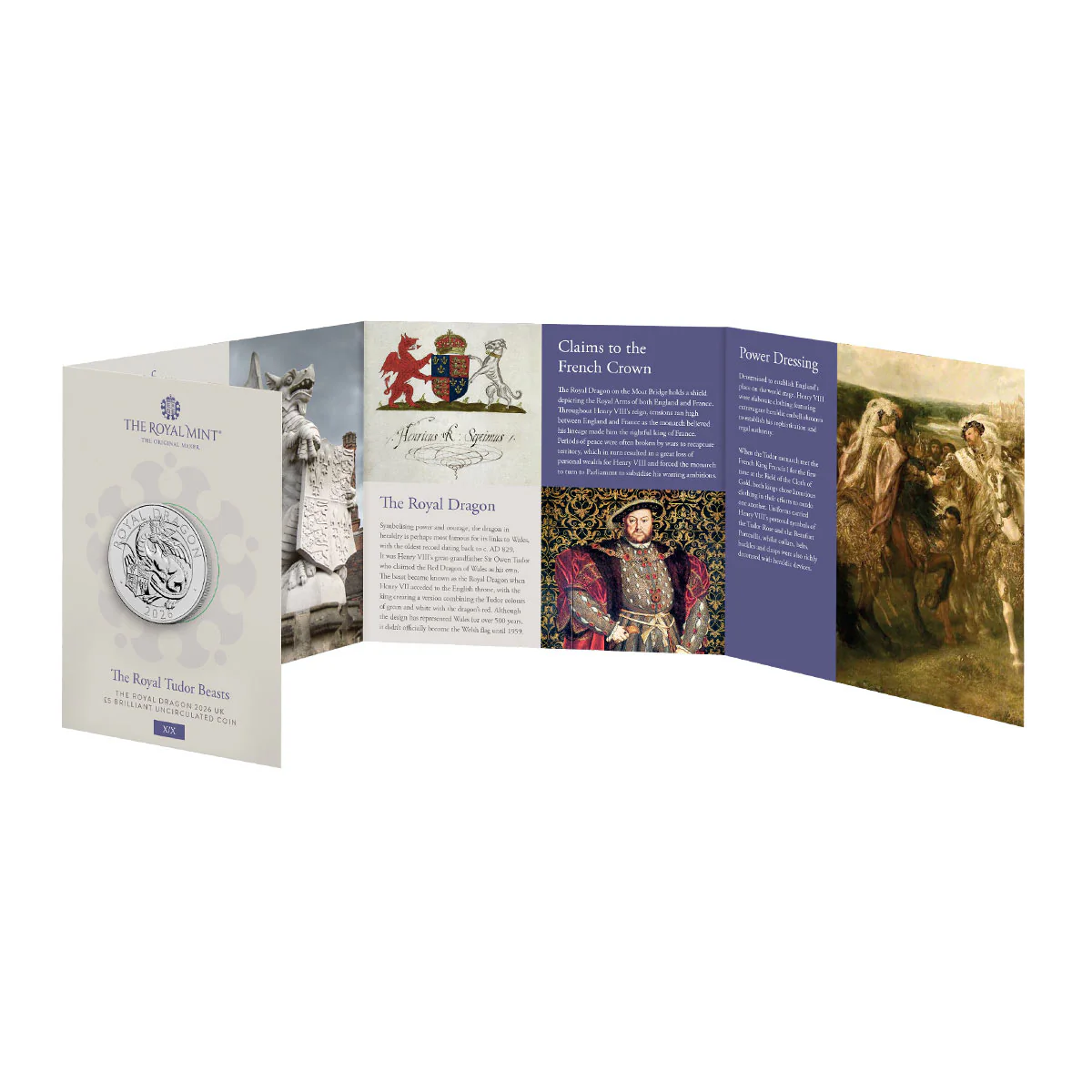Great Britain Royal Tudor Beasts 2026 £5 Royal Dragon Cupro-Nickel Brilliant Uncirculated Coin - Image 4