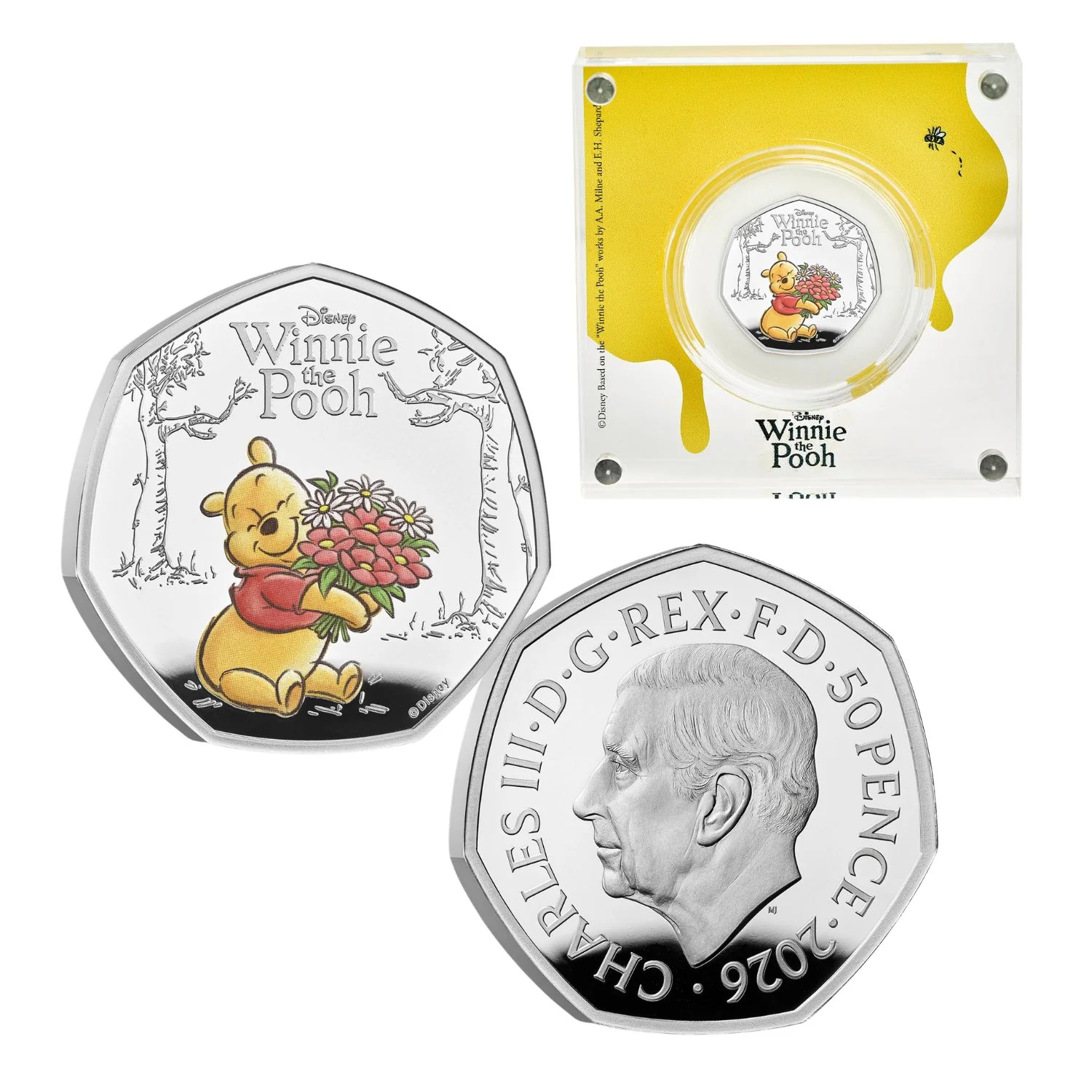 Great Britain Winnie the Pooh 100th Anniversary 2026 50p Colour Silver Proof Coin