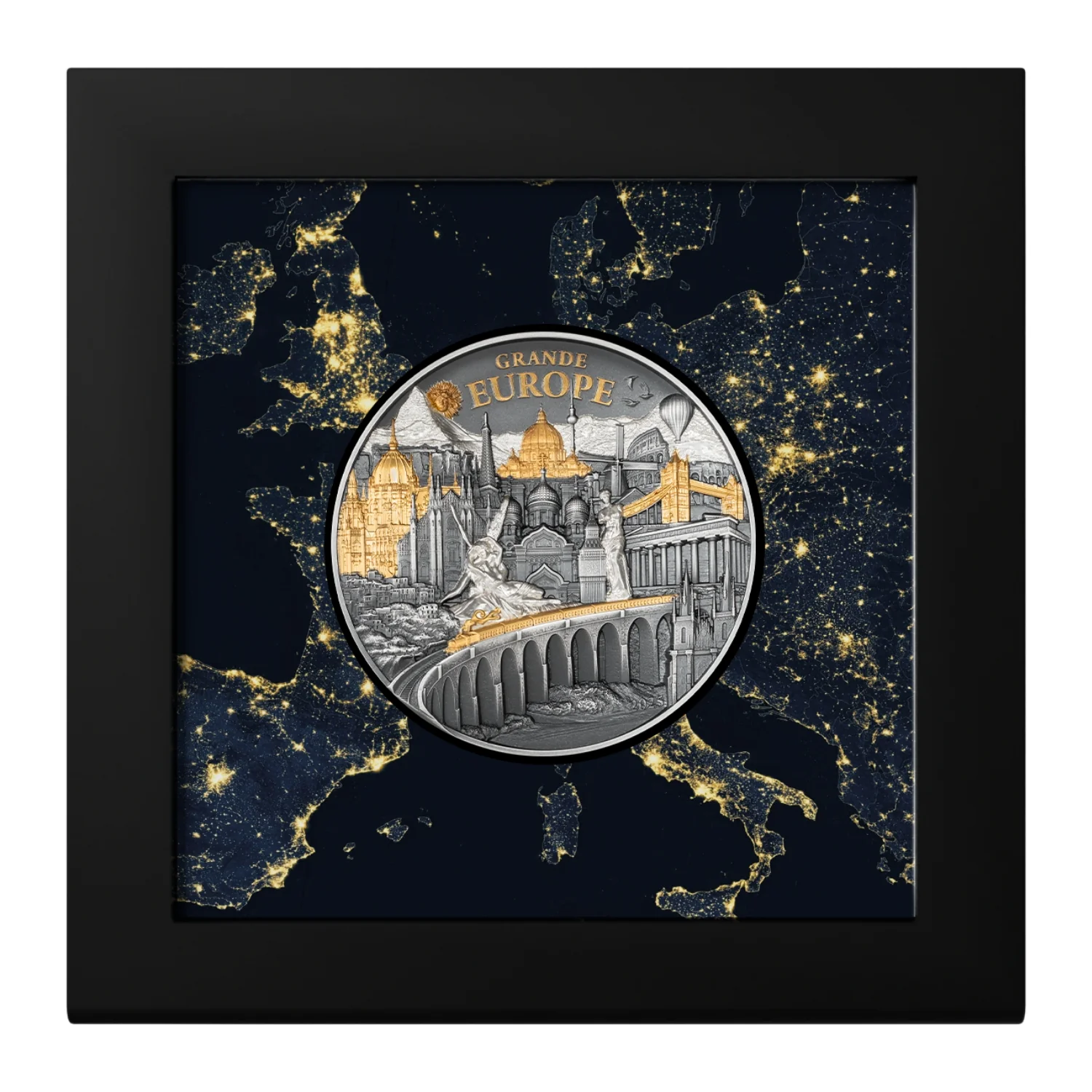 Hidden Treasure - Grande Europe 2025 $20 High Relief Gold-plated 3oz Silver Antique Coin - Image 3