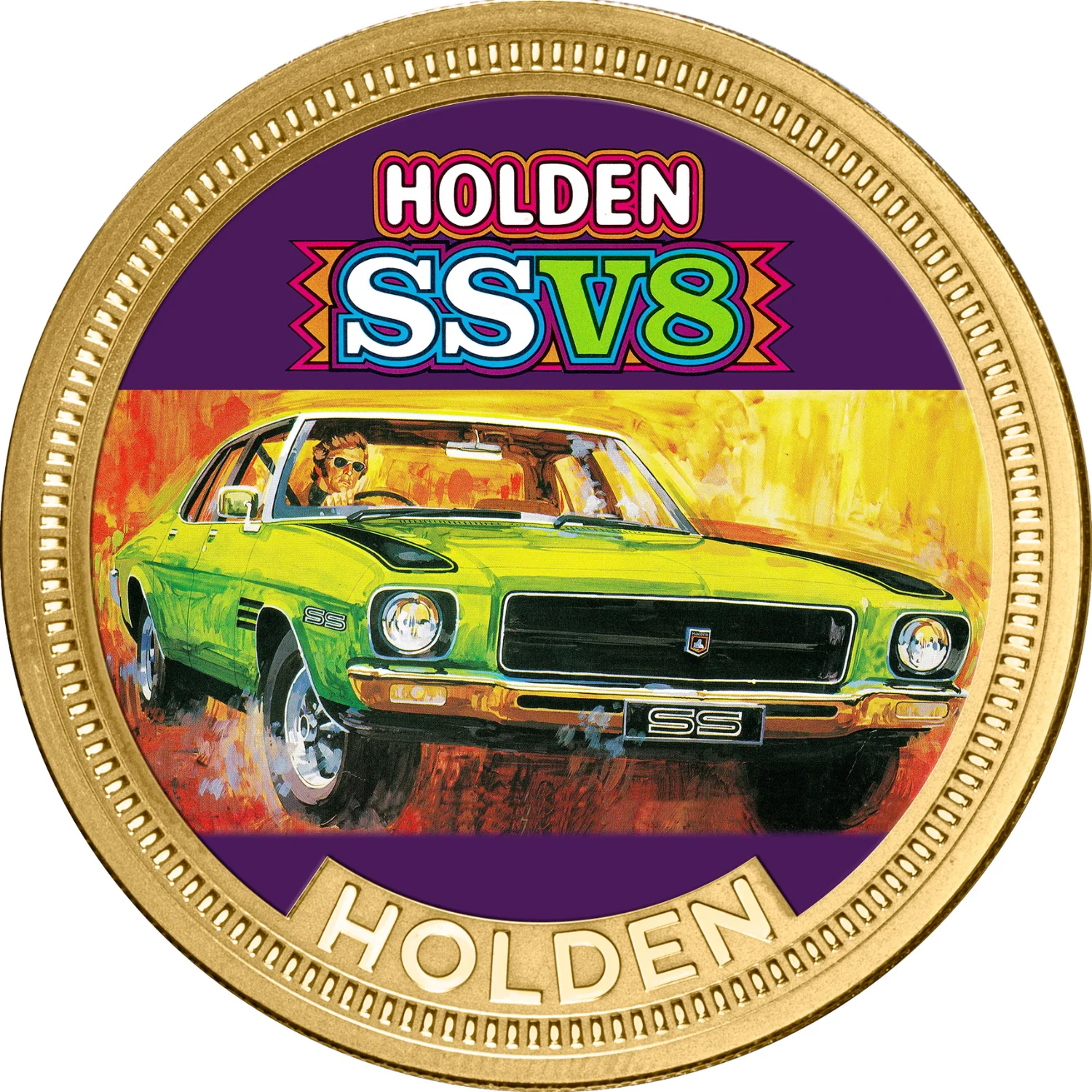 Holden HQ SS Gold-plated Prooflike Medallion