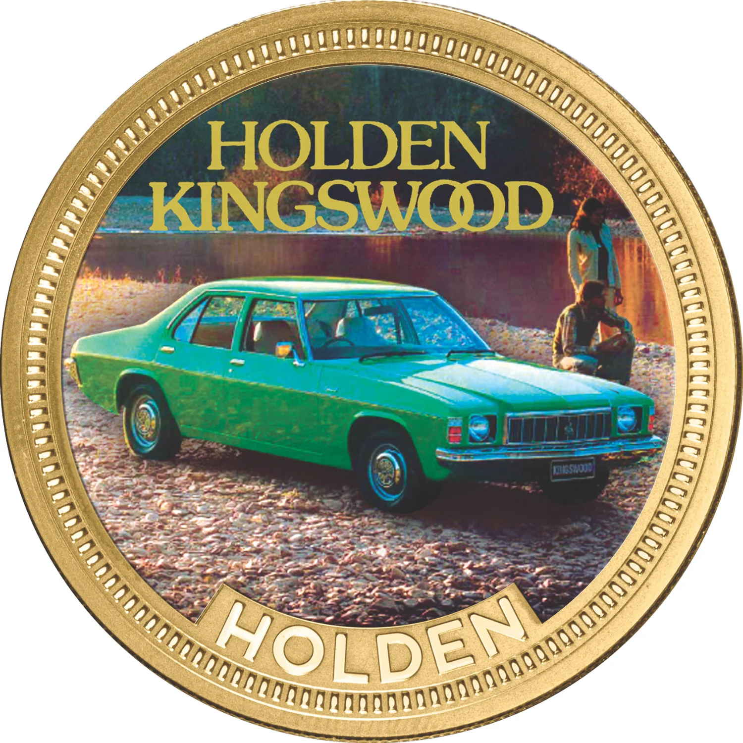Holden HX Kingswood Gold-plated Prooflike Medallion
