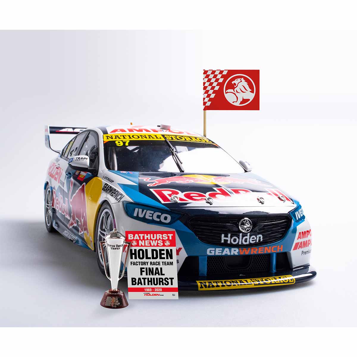 HOLDEN ZB COMMODORE RED BULL HOLDEN RACING - #97 VAN GISBERGEN/TANDER - 2020 BATHURST 1000 WINNER - "Thanks Holden Fans" - 1:18 Scale Diecast Model Car - Image 3