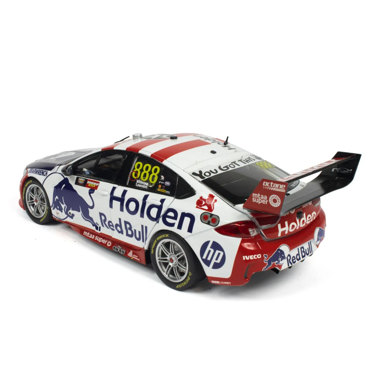HOLDEN ZB COMMODORE - RED BULL HOLDEN RACING - JAMIE WHINCUP/CRAIG LOWNDES #888 - 2019 - RETRO LIVERY - BATHURST 1000 - 4th place - 1:43 Scale Diecast Model Car - Image 3