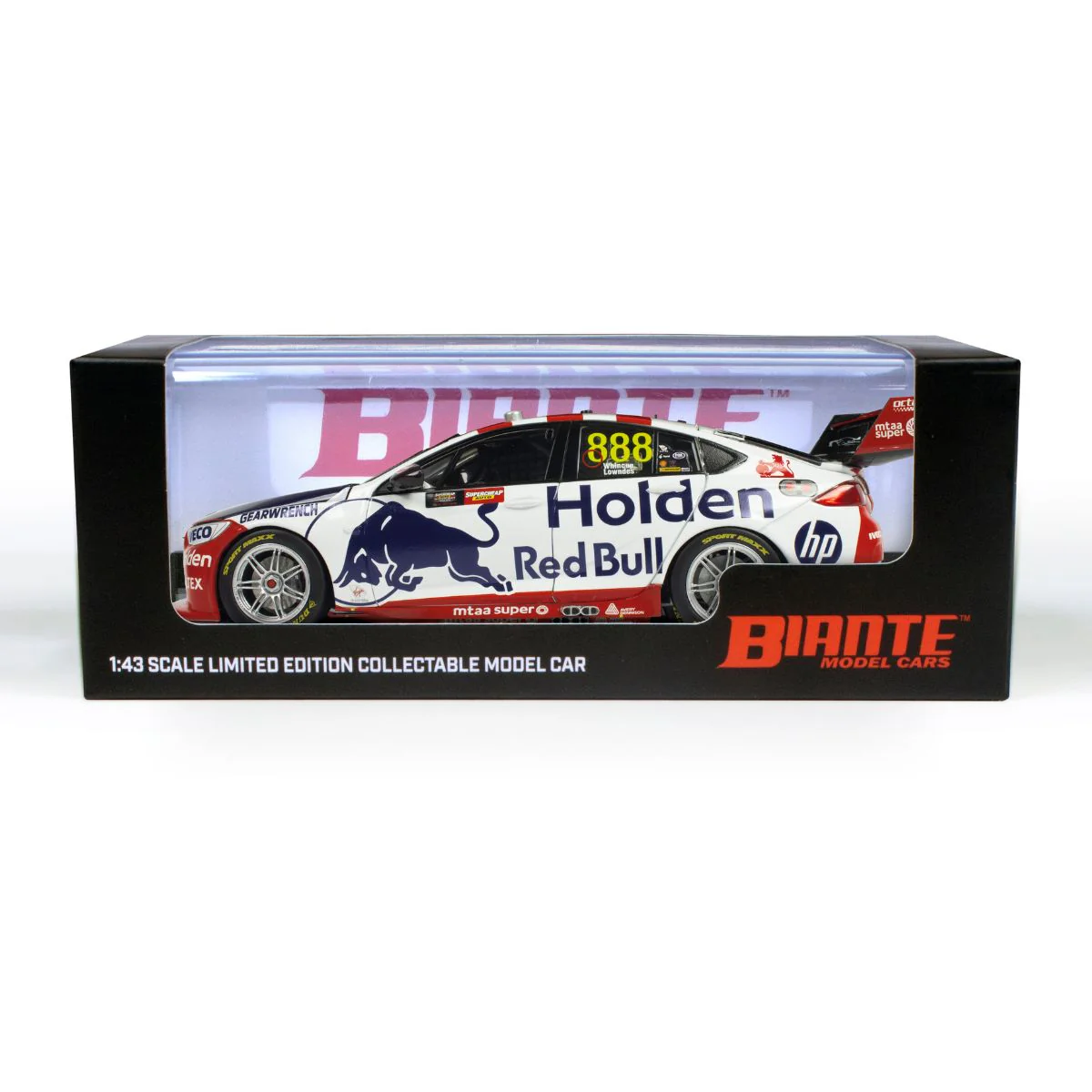 HOLDEN ZB COMMODORE - RED BULL HOLDEN RACING - JAMIE WHINCUP/CRAIG LOWNDES #888 - 2019 - RETRO LIVERY - BATHURST 1000 - 4th place - 1:43 Scale Diecast Model Car - Image 8