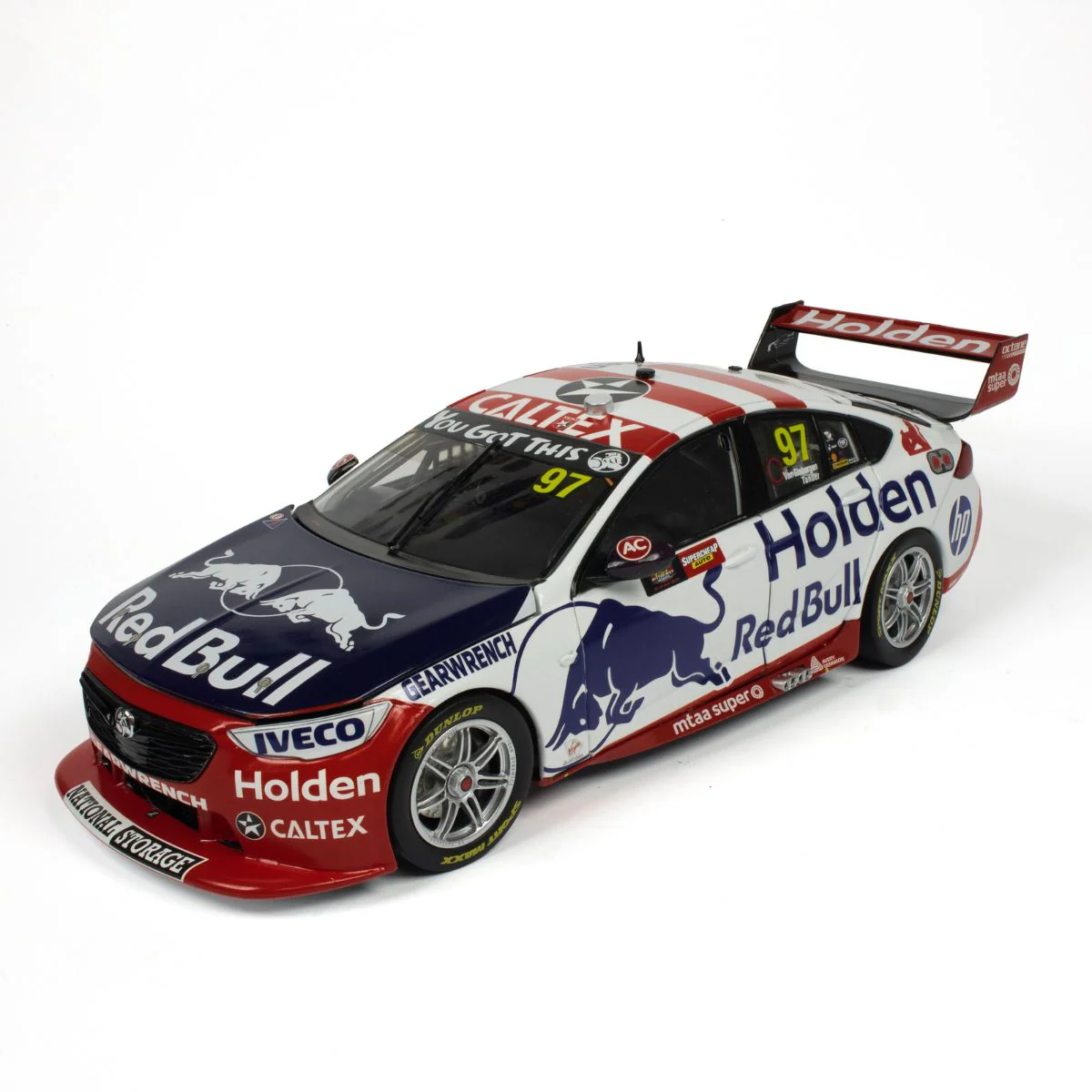 HOLDEN ZB COMMODORE - RED BULL HOLDEN RACING - SHANE VAN GISBERGEN/GARTH TANDER #97 - 2019 - RETRO LIVERY - BATHURST 1000 - RUNNER-UP - 1:18 Scale Diecast Model Car - Image 3