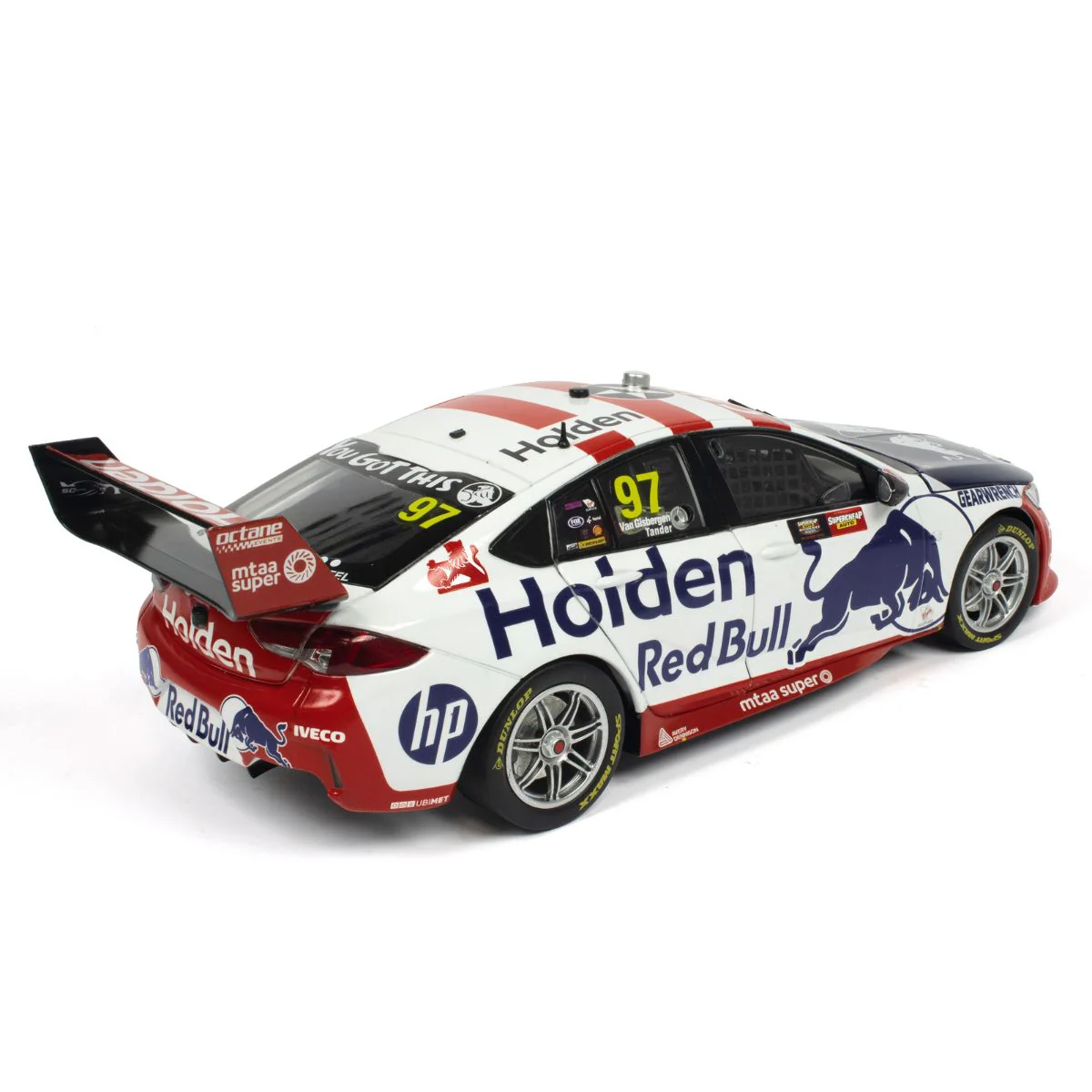 HOLDEN ZB COMMODORE - RED BULL HOLDEN RACING - SHANE VAN GISBERGEN/GARTH TANDER #97 - 2019 - RETRO LIVERY - BATHURST 1000 - RUNNER-UP - 1:18 Scale Diecast Model Car - Image 7